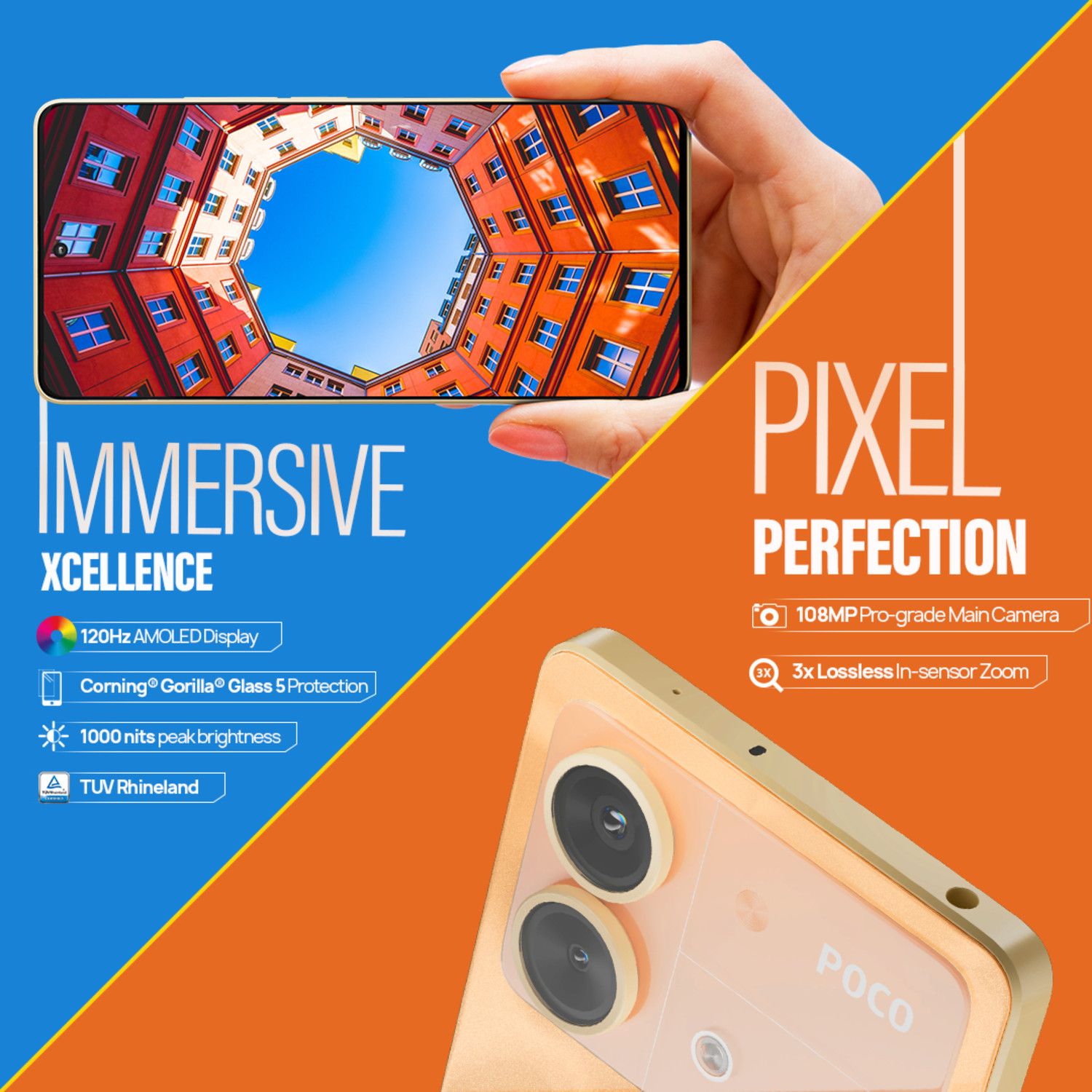 Image of POCO X6 Neo 5G (Martian Orange, 128 GB)