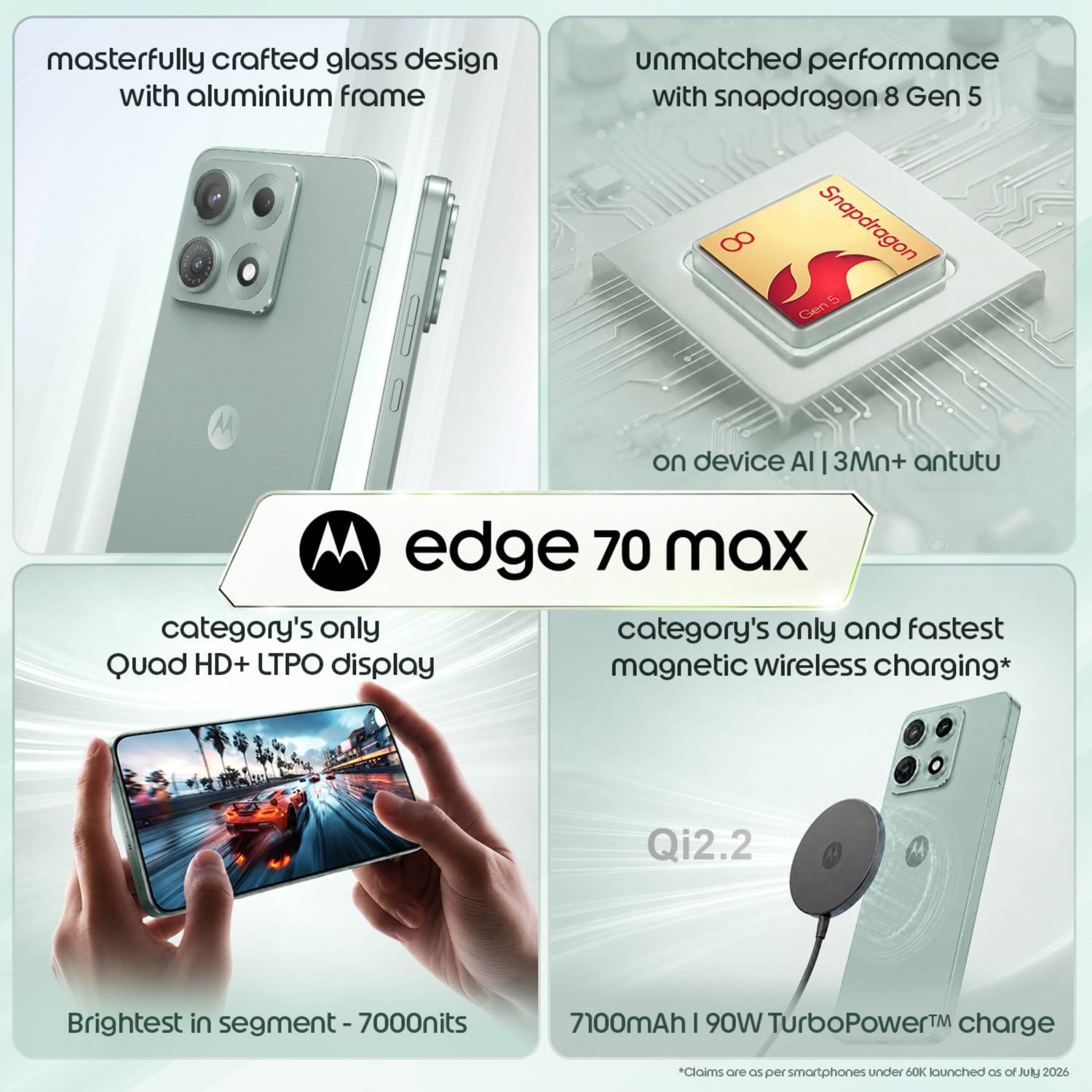 Motorola Edge 70 Max 256GB Aqua Gray - Image 2