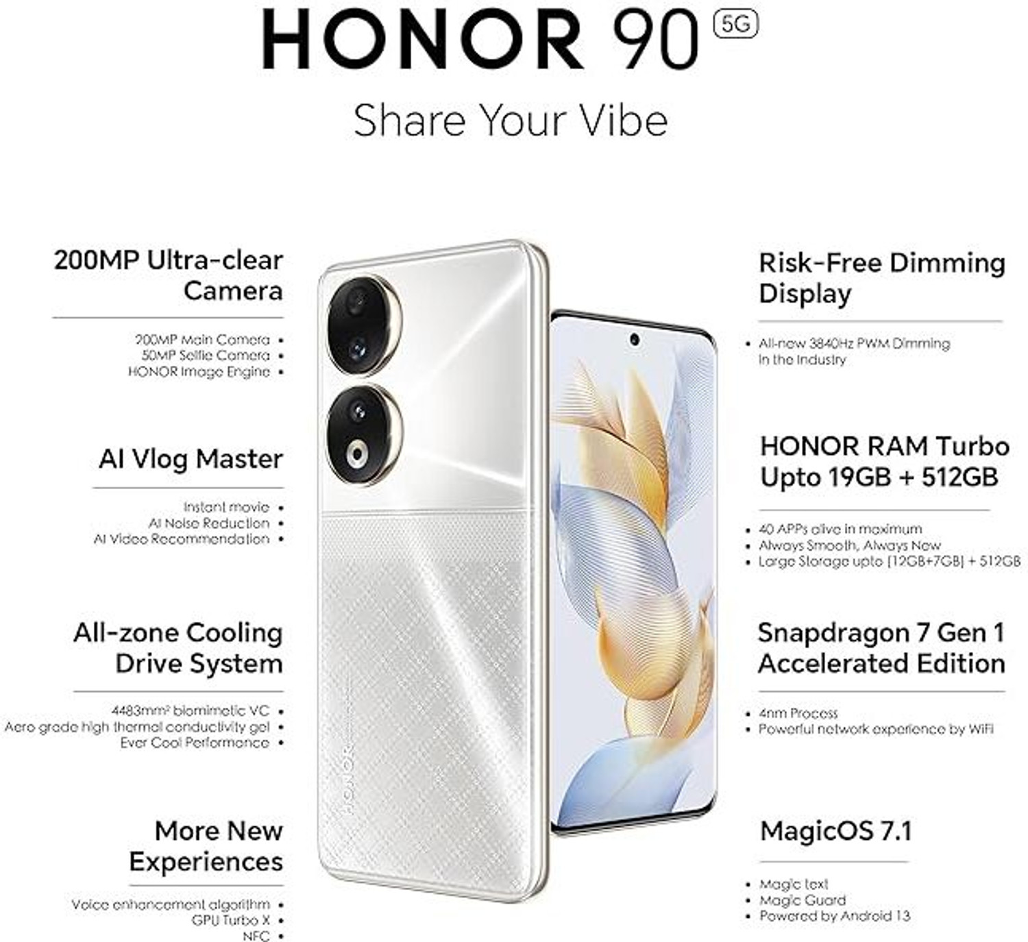 Image of Honor 90 5G (Diamond Silver, 256 GB)