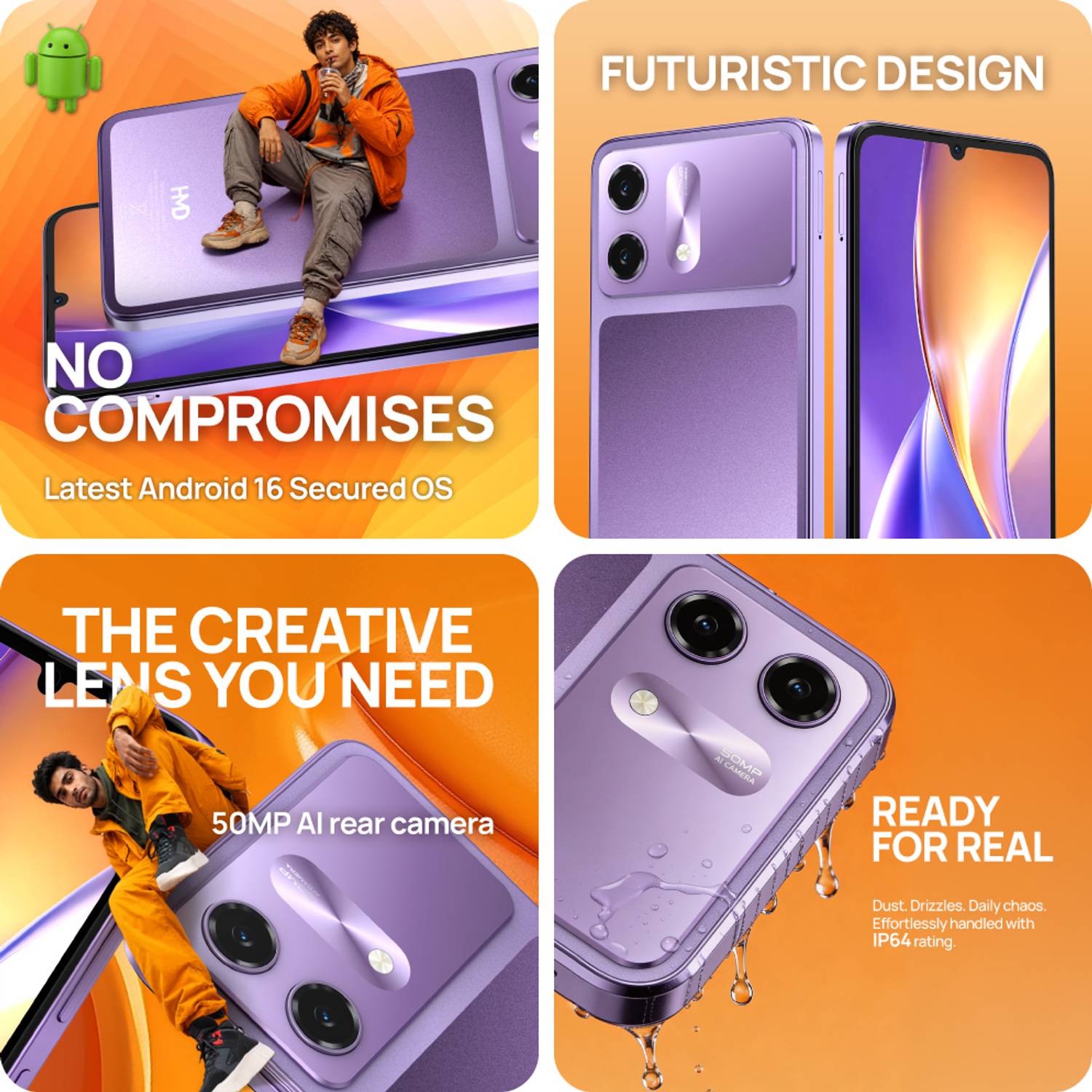 HMD Vibe2 5G 128GB Cosmic Lavender - Image 2