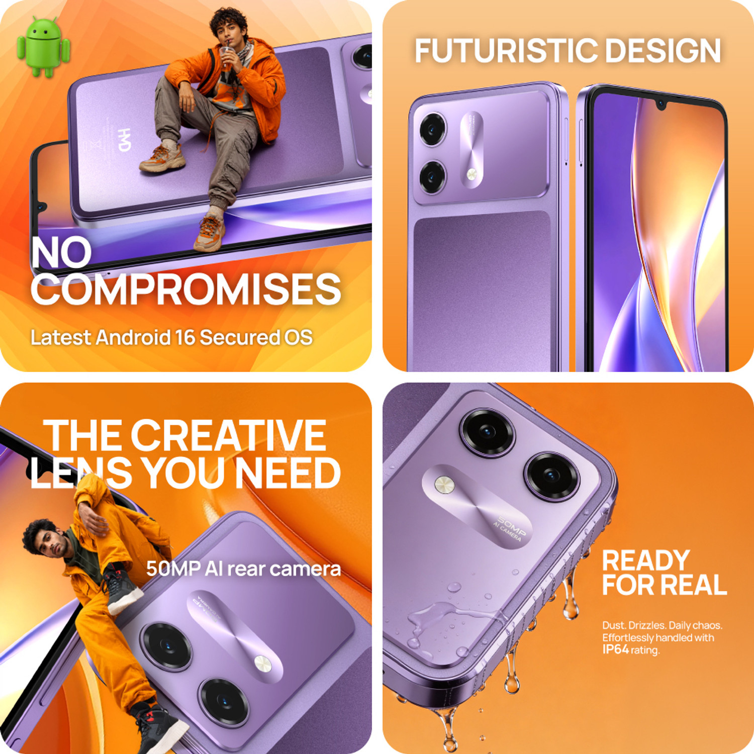 Image of HMD Vibe2 5G (Cosmic Lavender, 128 GB)