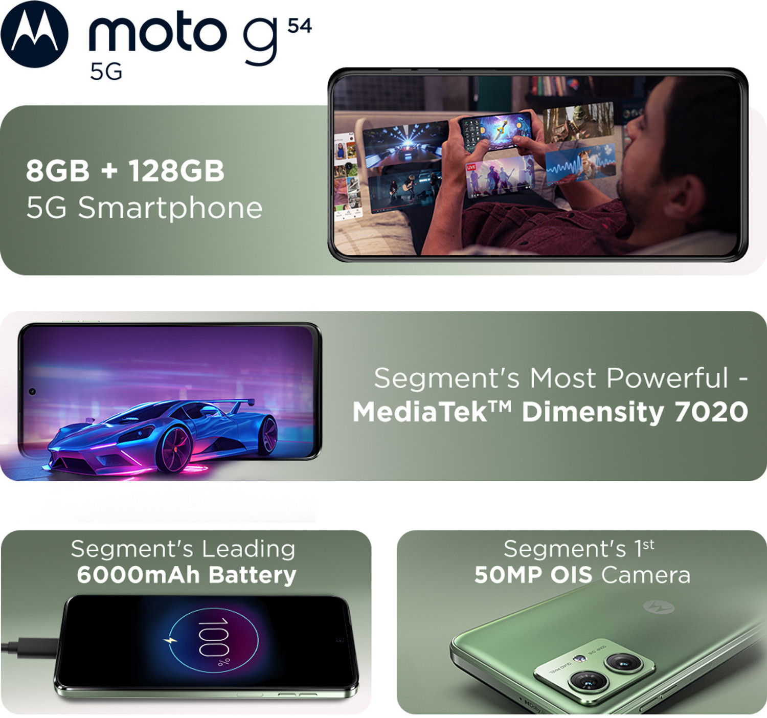 Image of Motorola g54 5G (Mint Green, 128 GB)