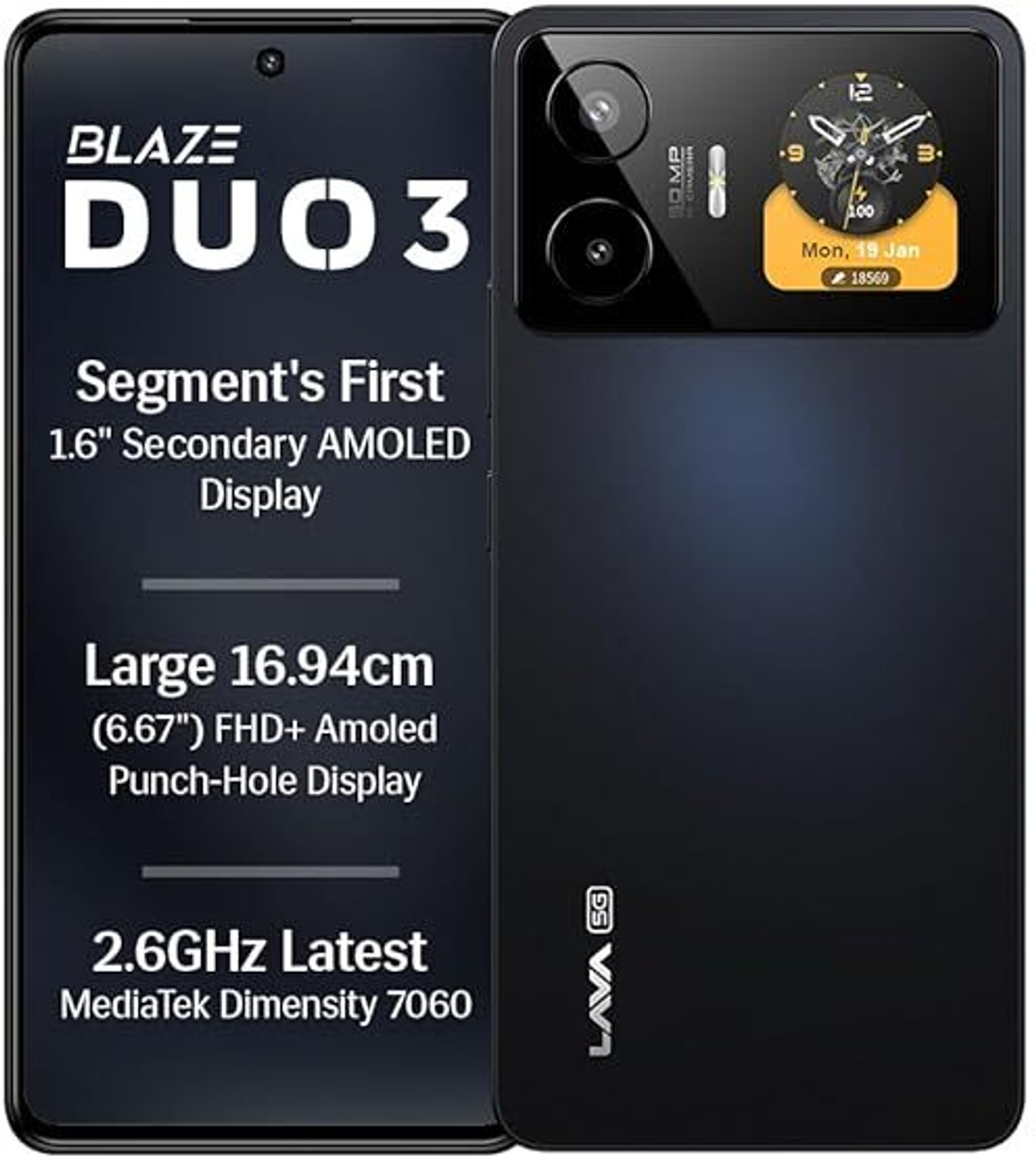 Image of LAVA Blaze Duo 3 (Moonlight Black, 128 GB)