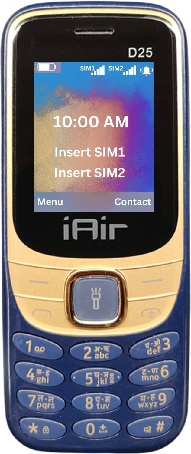 IAIR D25 Dual Sim Keypad Phone 1200 mAH Battery & Big 1.88 Inch