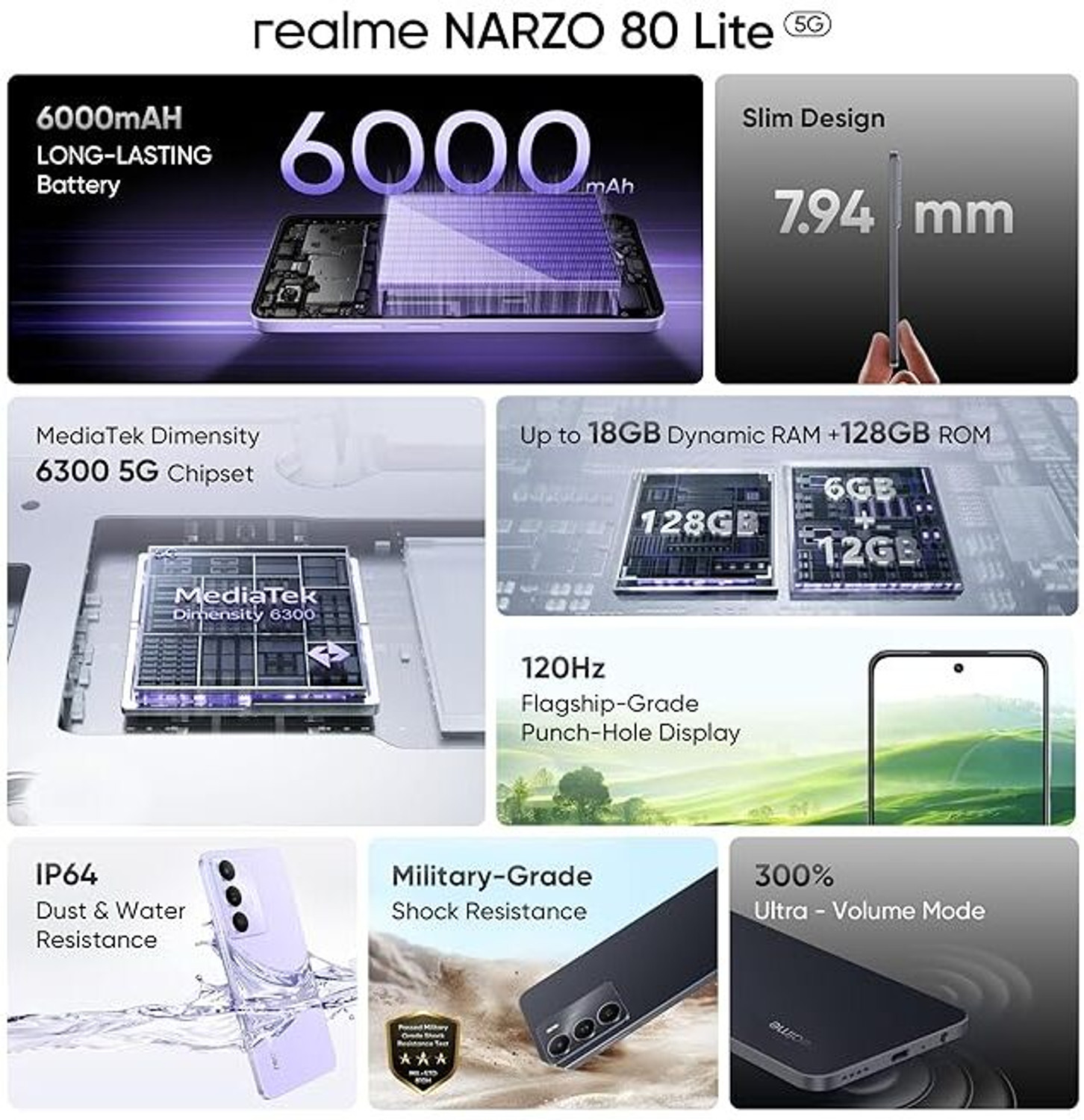 Image of realme Narzo 80 Lite 5G (Onyx Black, 128 GB)