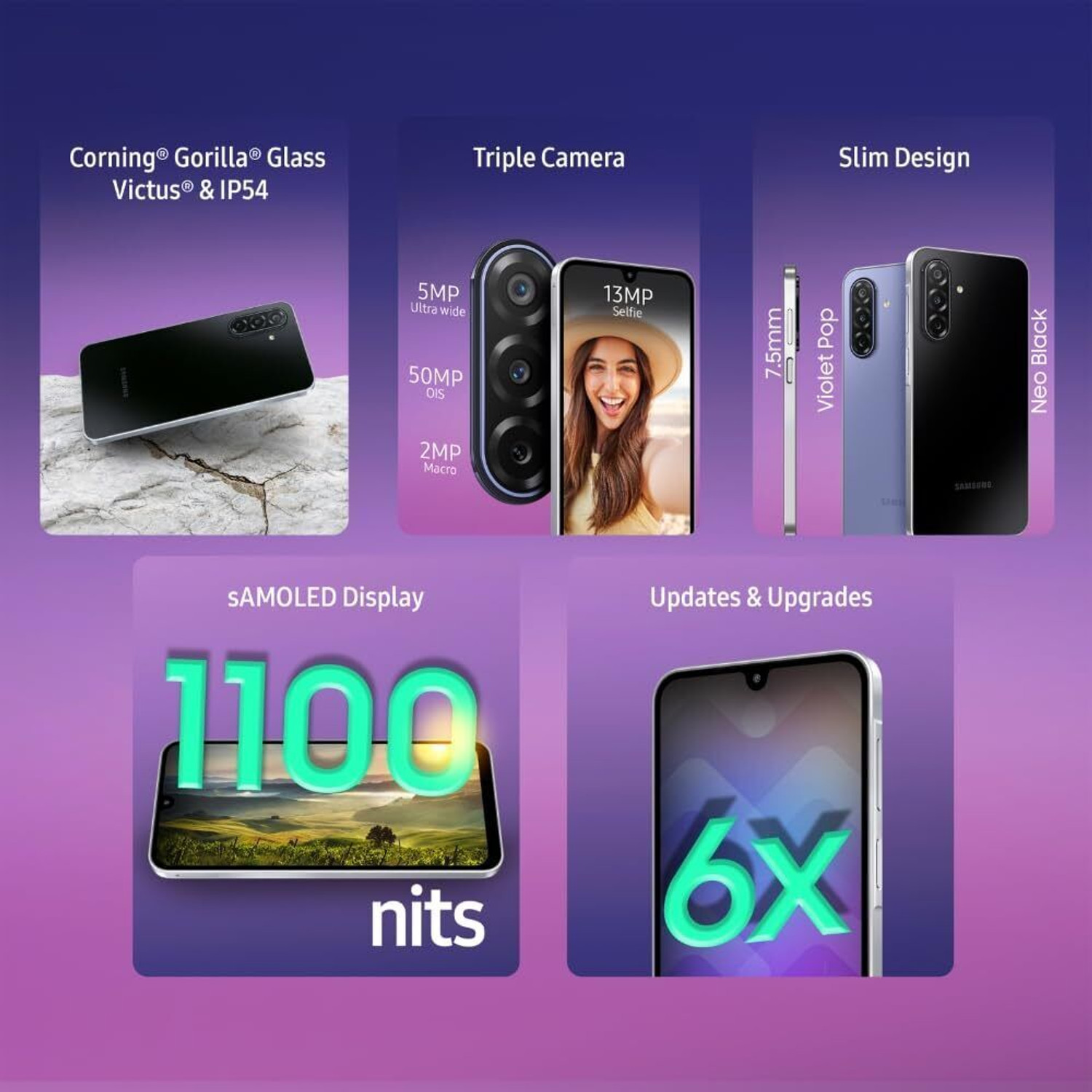 Image of Samsung Galaxy F17 5G (6GB Ram 128GB Storage) (Neo Black, 128 GB)