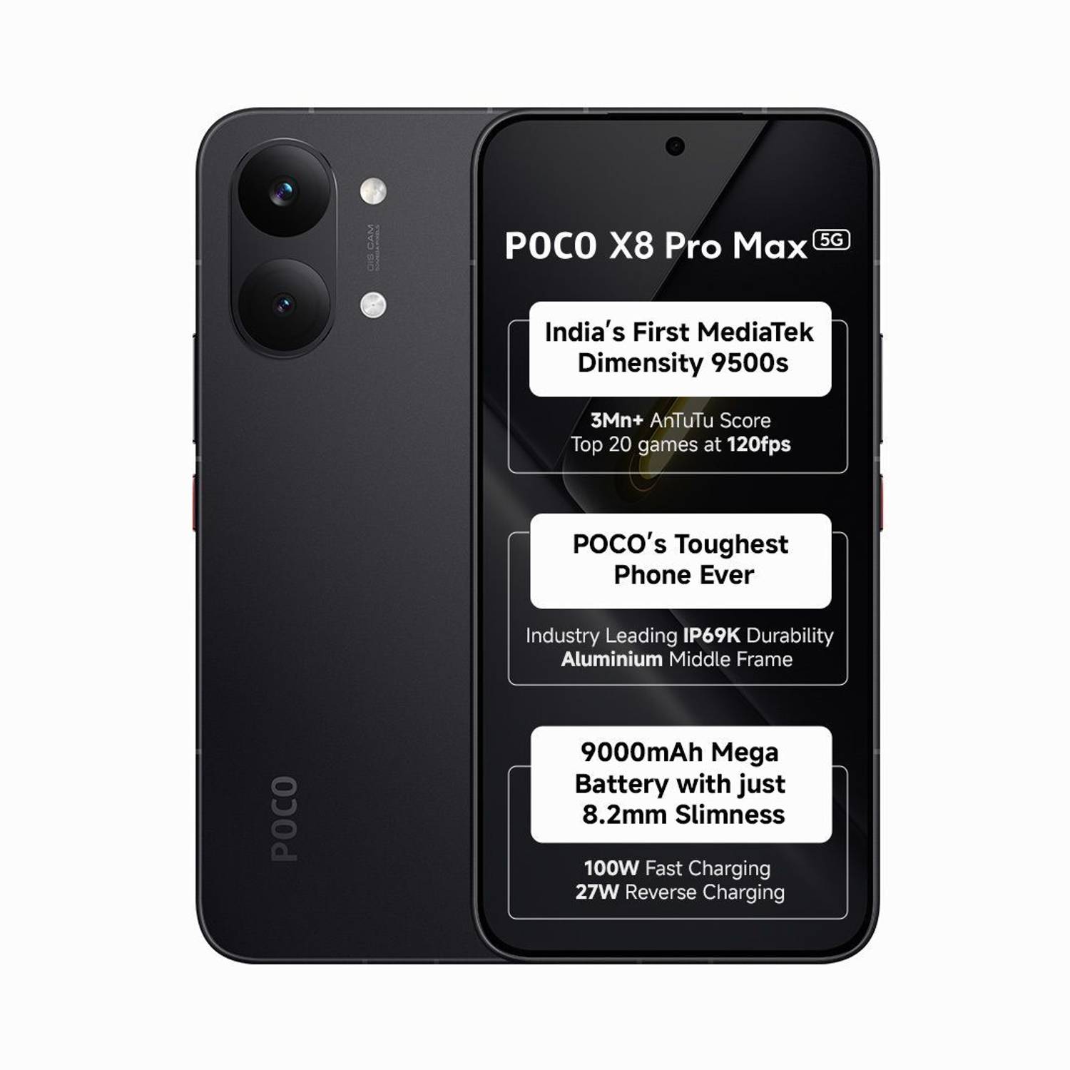 新品未開封　poco x8 pro max 12GB 256GB ブラック POCO X8 Pro Max (256 GB Storage, 12 GB RAM) Online at Best Price