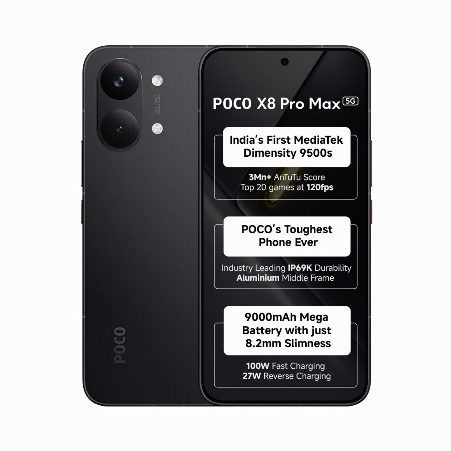 Image of POCO X8 Pro Max (Black, 512 GB)