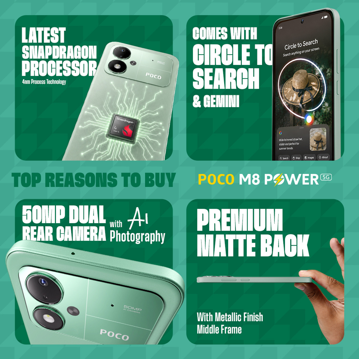 Image of POCO M8 Power 5G (Green, 128 GB)