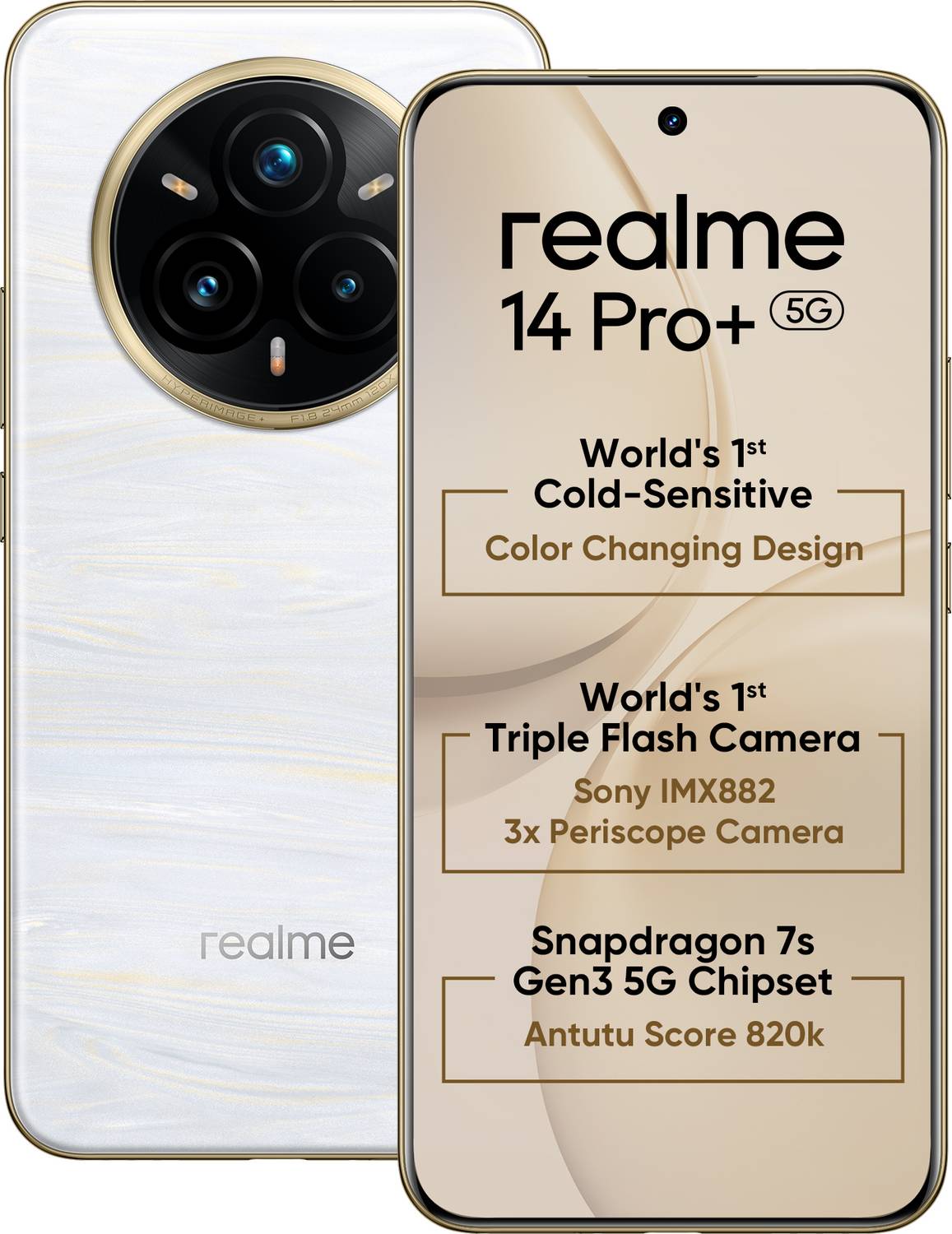 realme 14 Pro+ 5G 256GB Pearl White - Image 1