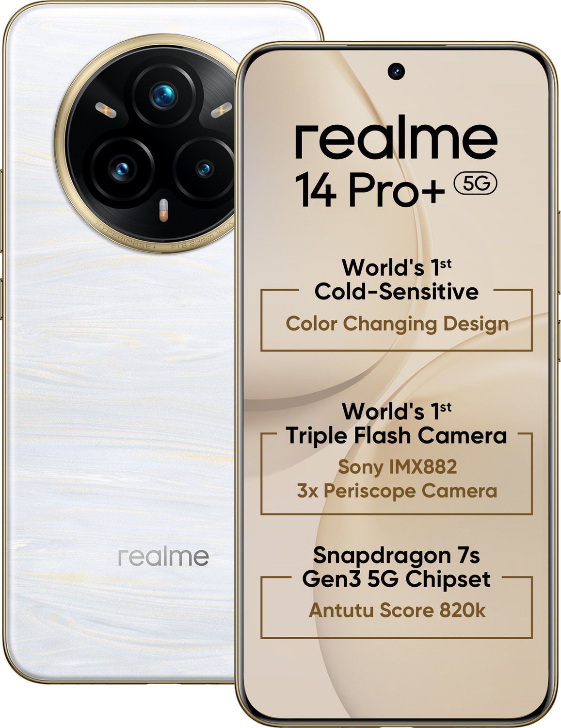 Image of realme 14 Pro+ 5G (Pearl White, 256 GB)