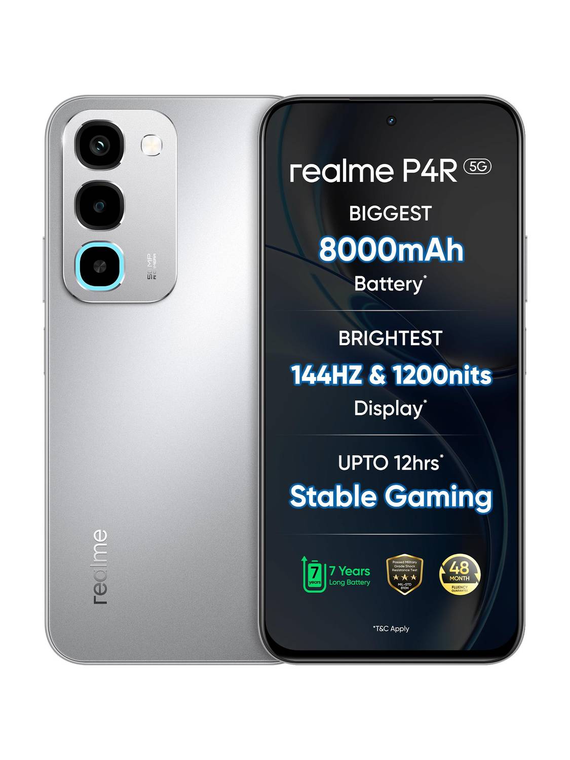 realme P4R 5G 128GB Silver Glare - Image 1
