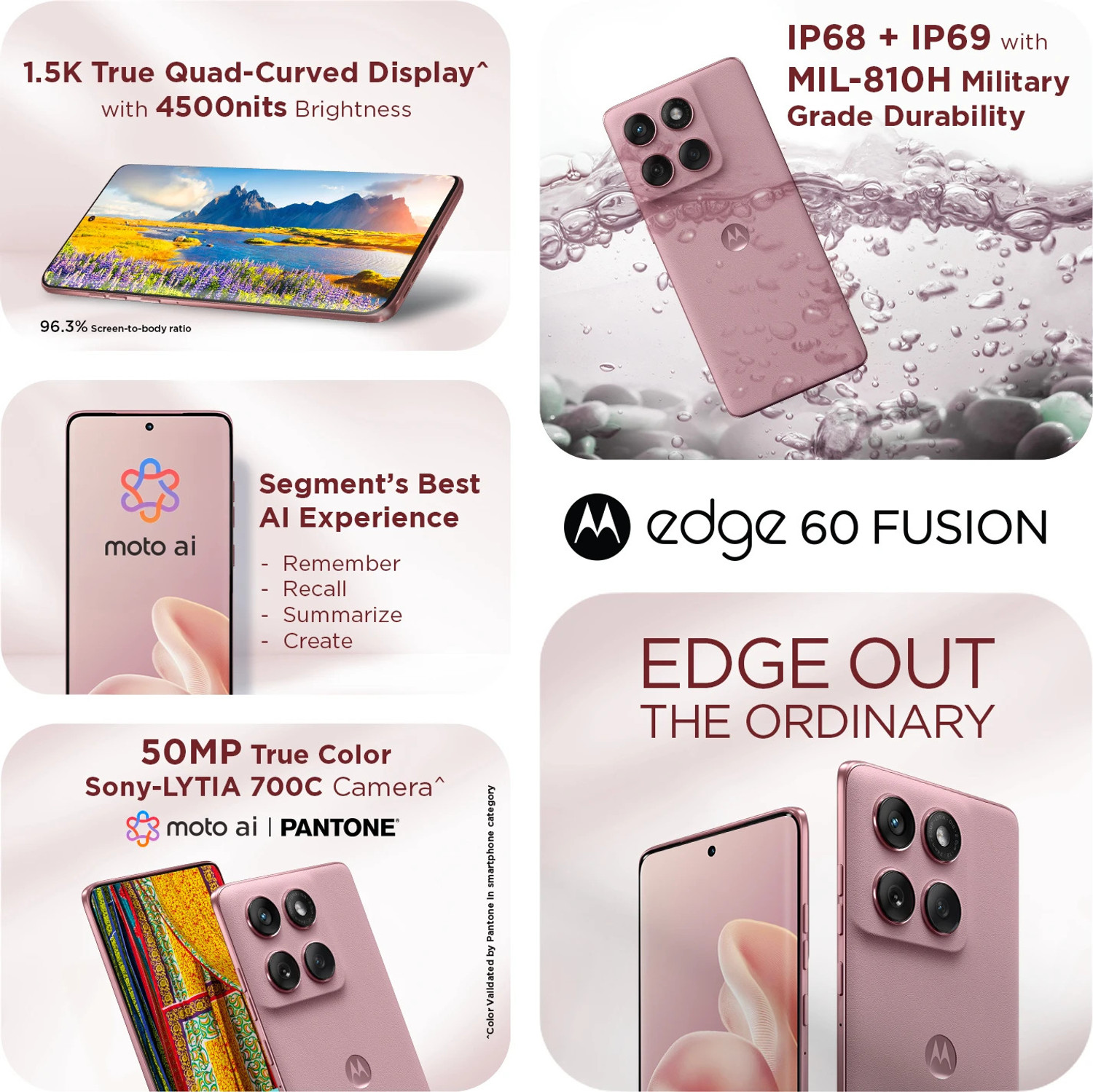 Image of MOTOROLA Edge 60 Fusion 5G (PANTONE Zephyr, 128 GB)