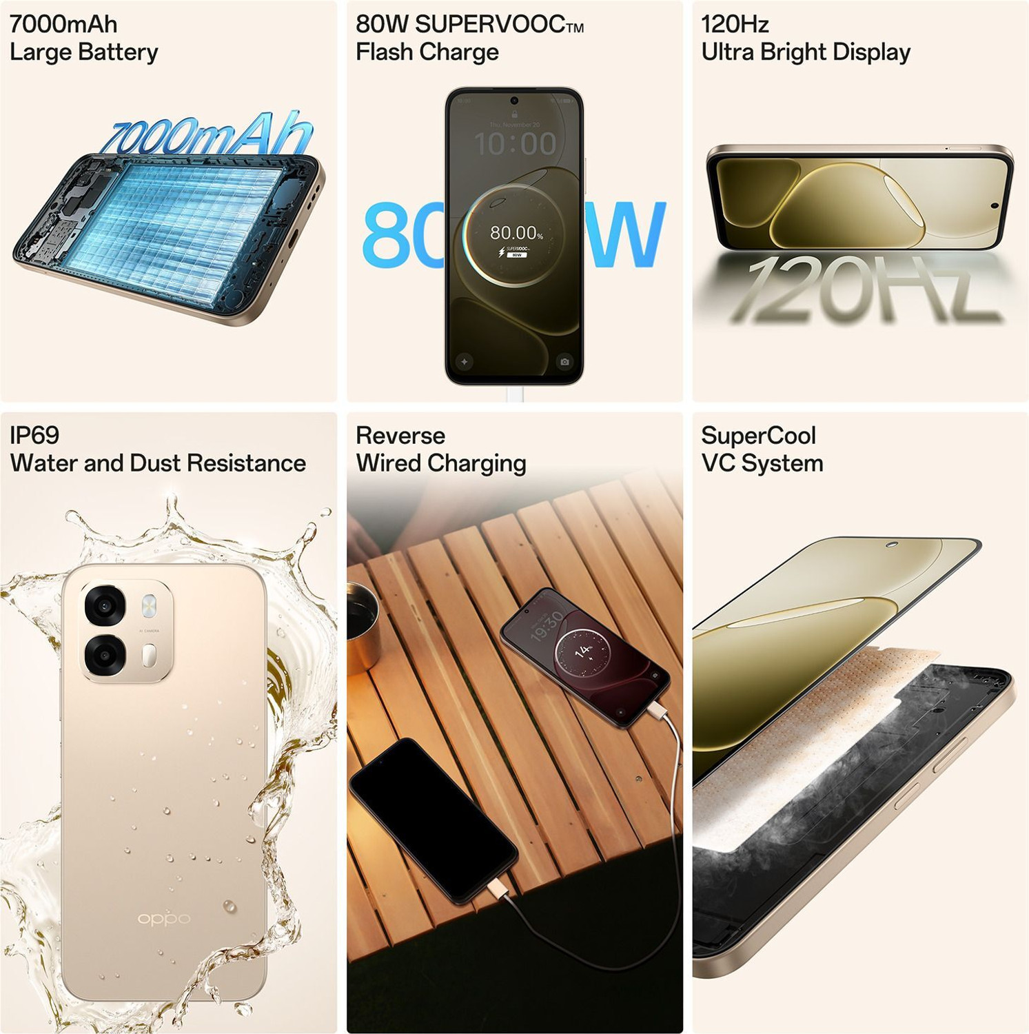 Image of OPPO A6 Pro 5G (Cappuccino Brown, 128 GB)