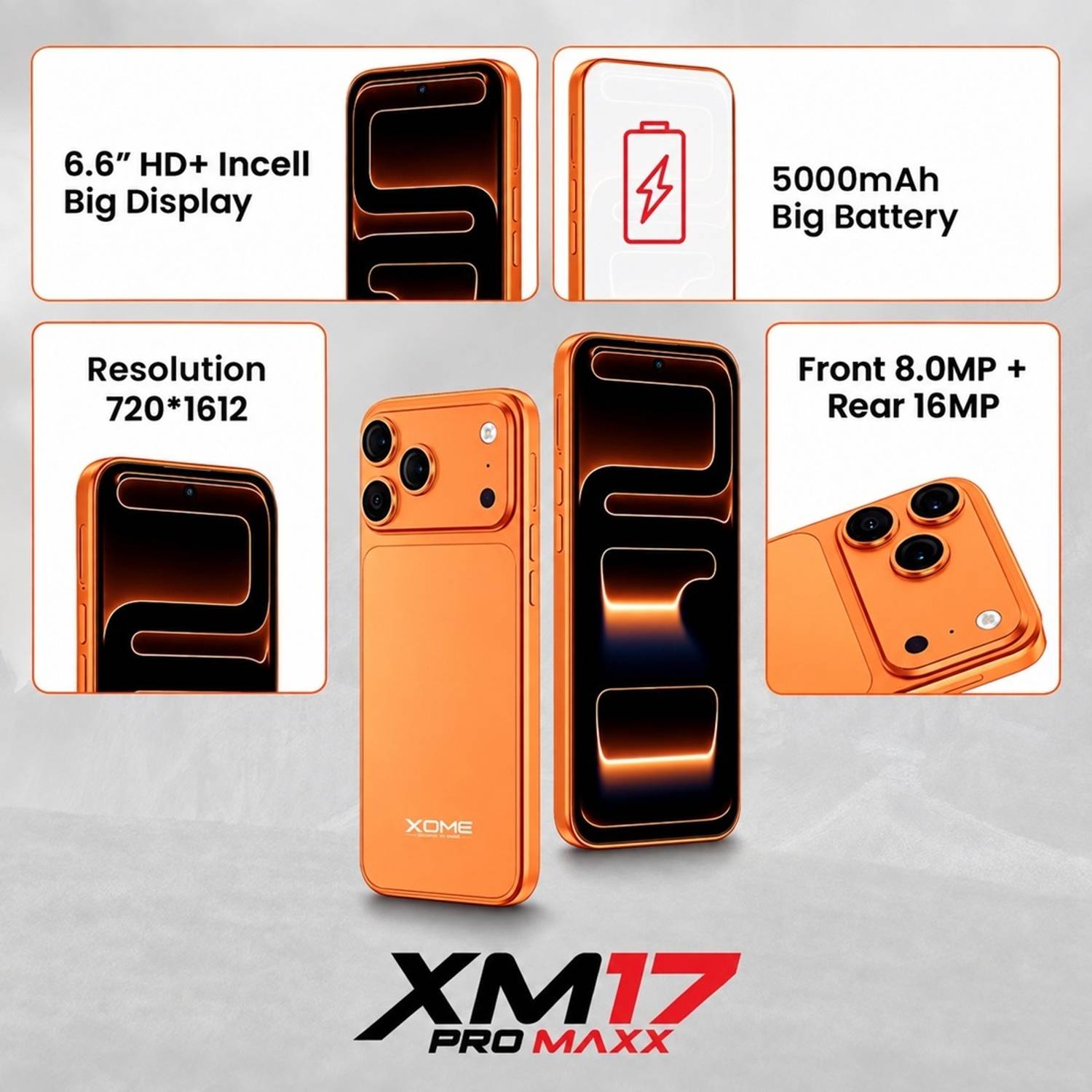 XOME XM 17 Pro Maxx 64GB Orange - Image 3