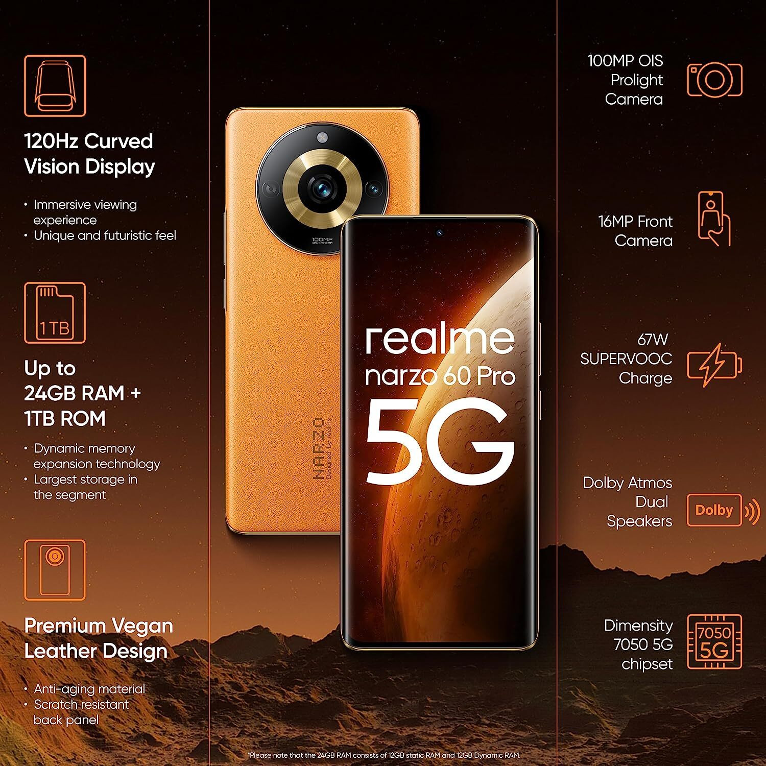Image of realme Narzo 60 Pro 5G (Orange, 1 TB)