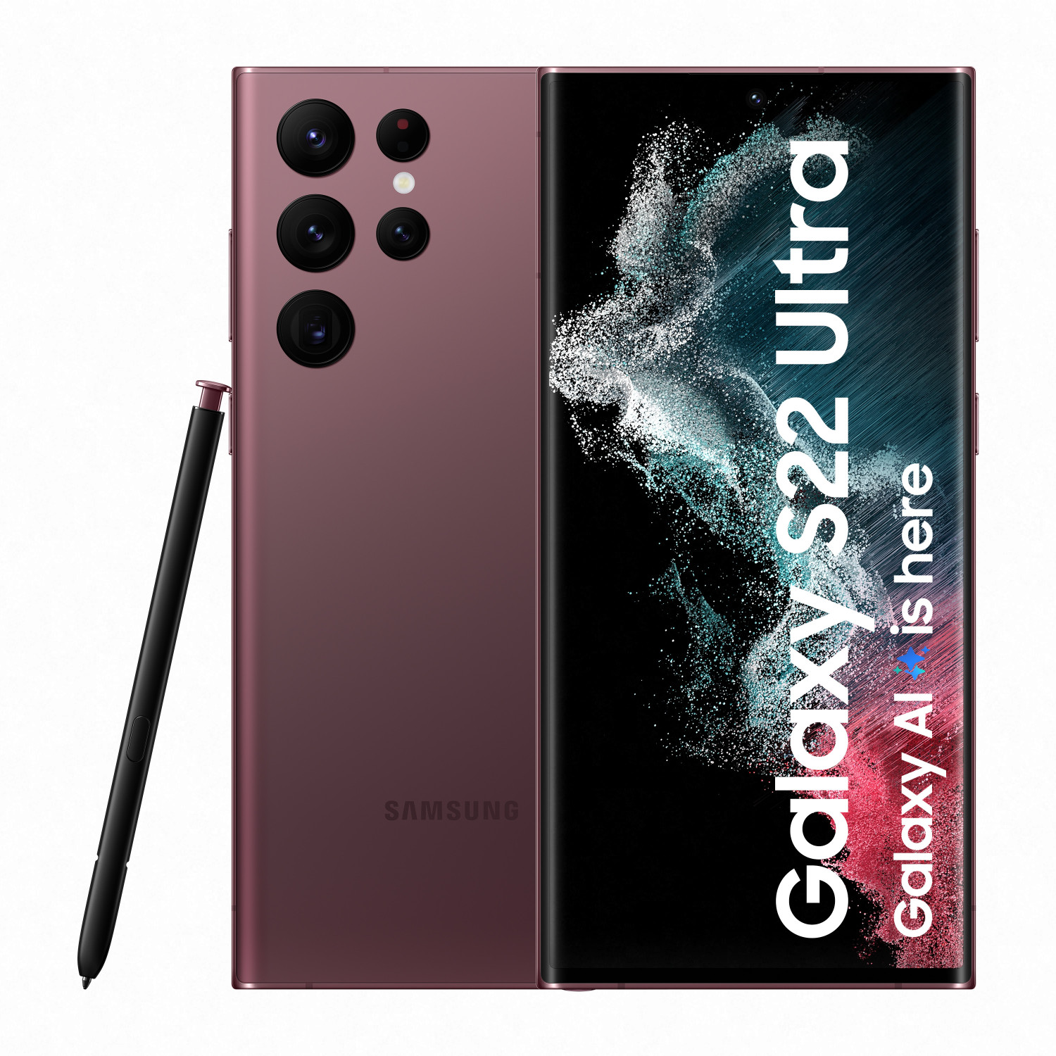 Image of Samsung Galaxy S22 Ultra 5G (Burgundy, 256 GB)