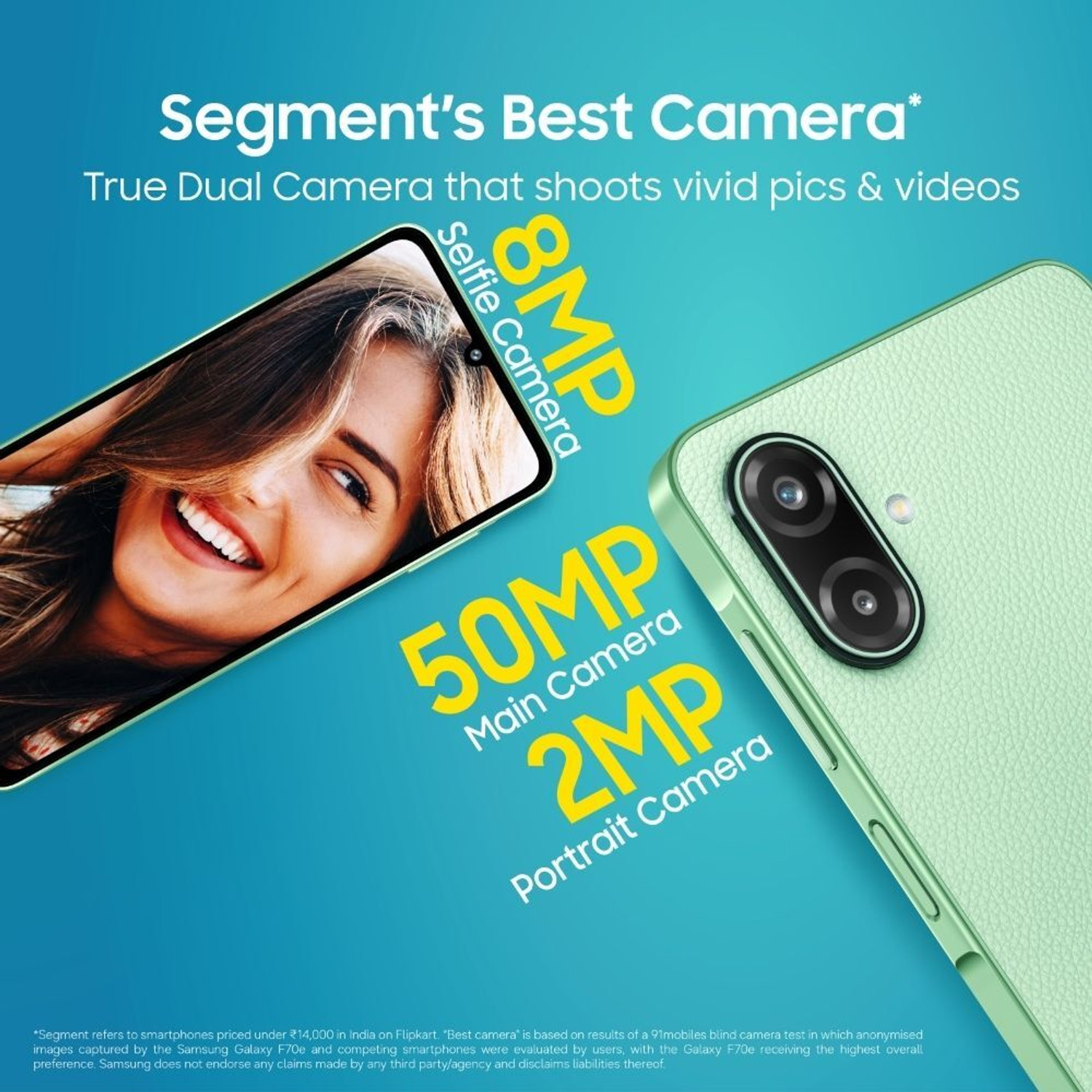 Image of Samsung Galaxy F70e 5G (Limelight Green, 128 GB)