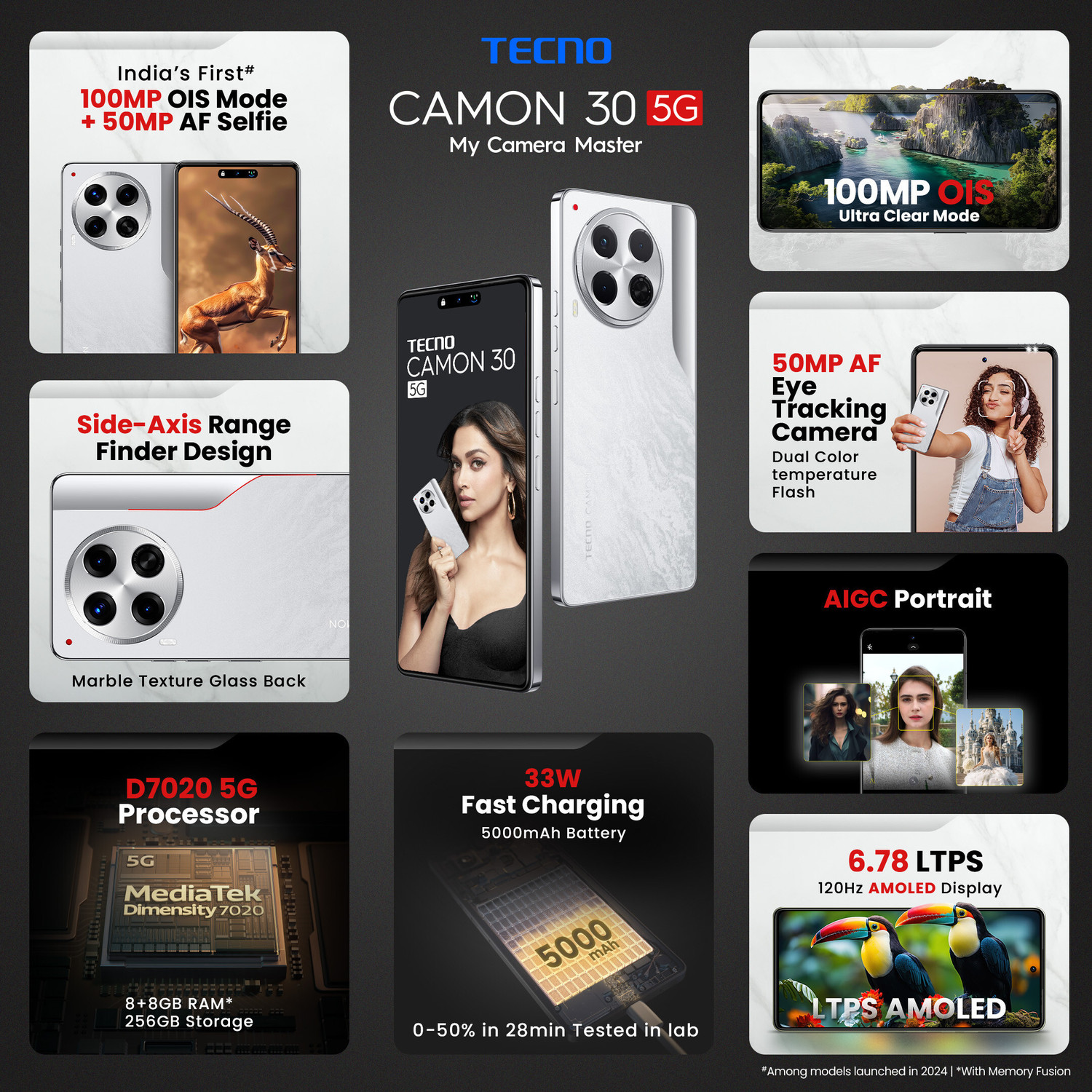 Image of Tecno Camon 30 5G (Uyuni Salt White, 256 GB)