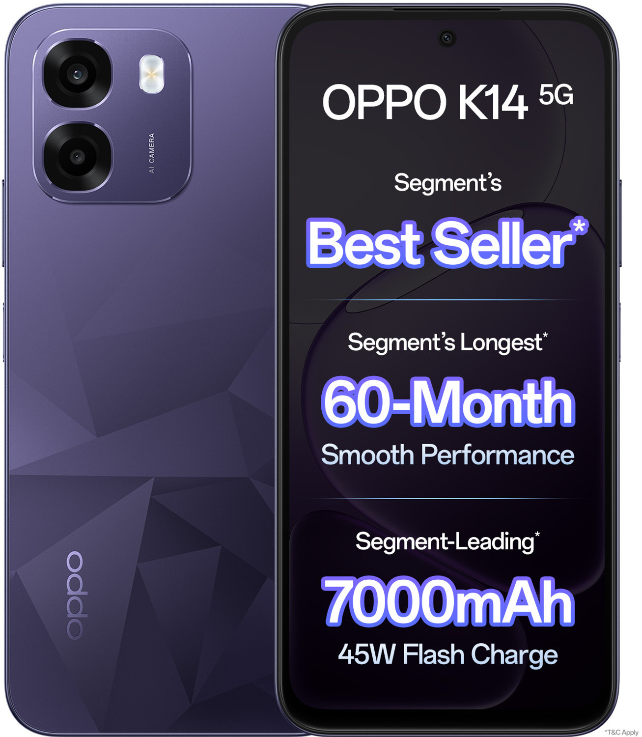 Image of OPPO K14 5G (Prism Violet, 256 GB)