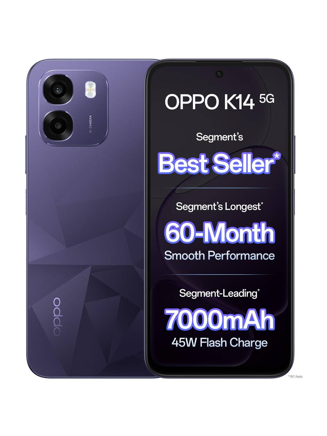 OPPO K14 5G 128GB Prism Violet - Image 1