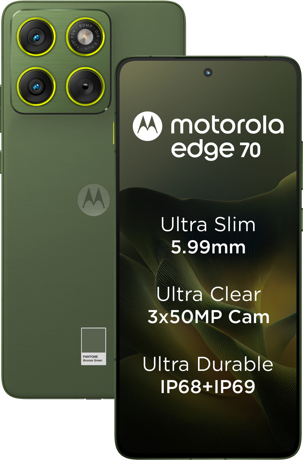 Image of MOTOROLA Edge 70 (PANTONE Bronze Green, 256 GB)