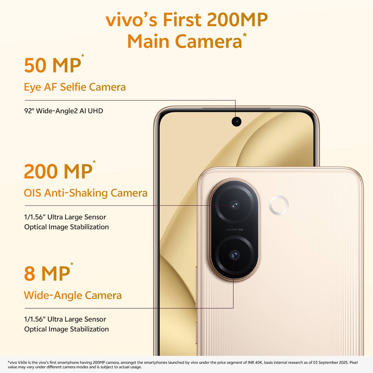 vivo V60e 128GB Noble Gold - Image 2
