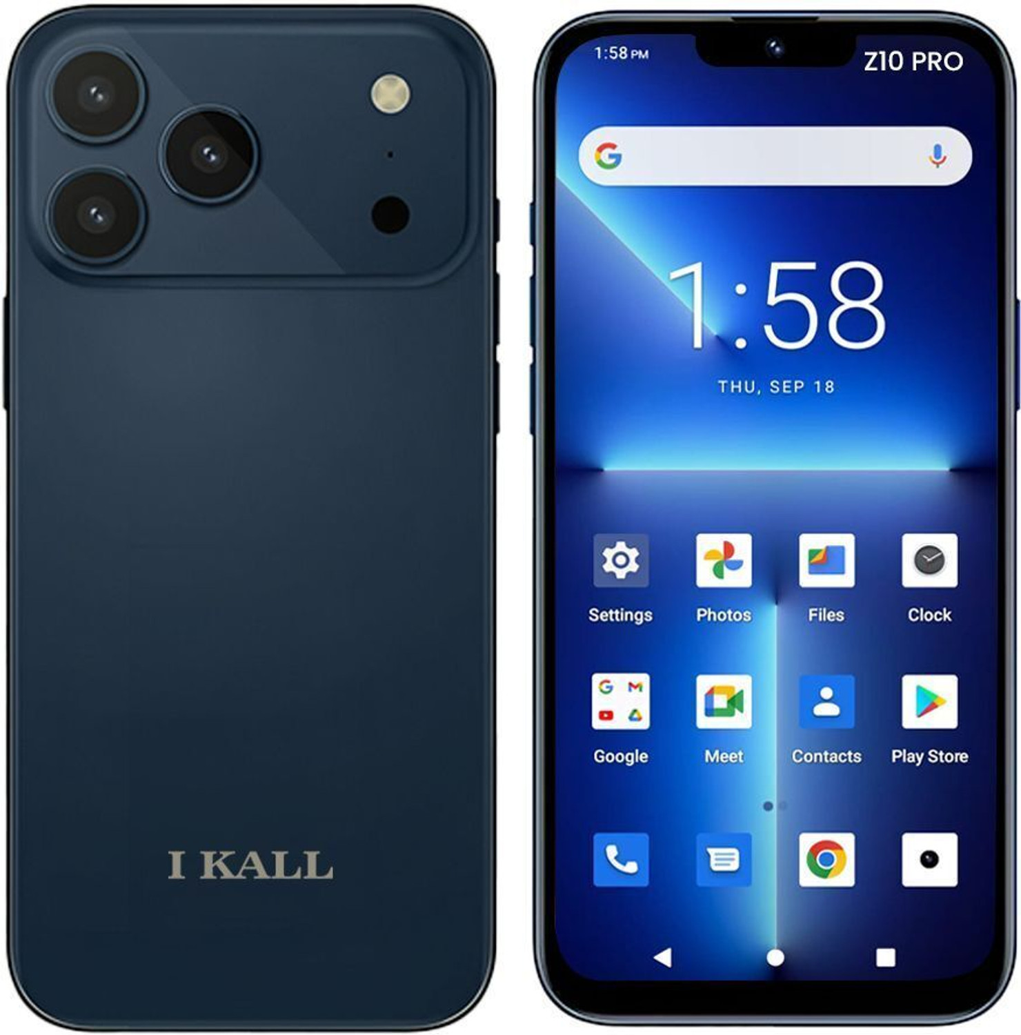 Image of I Kall Z10 Pro Smartphone- 6.53 inch HD Display with 5000mAh Battery, 20MP Rear Camera (Blue, 64 GB)