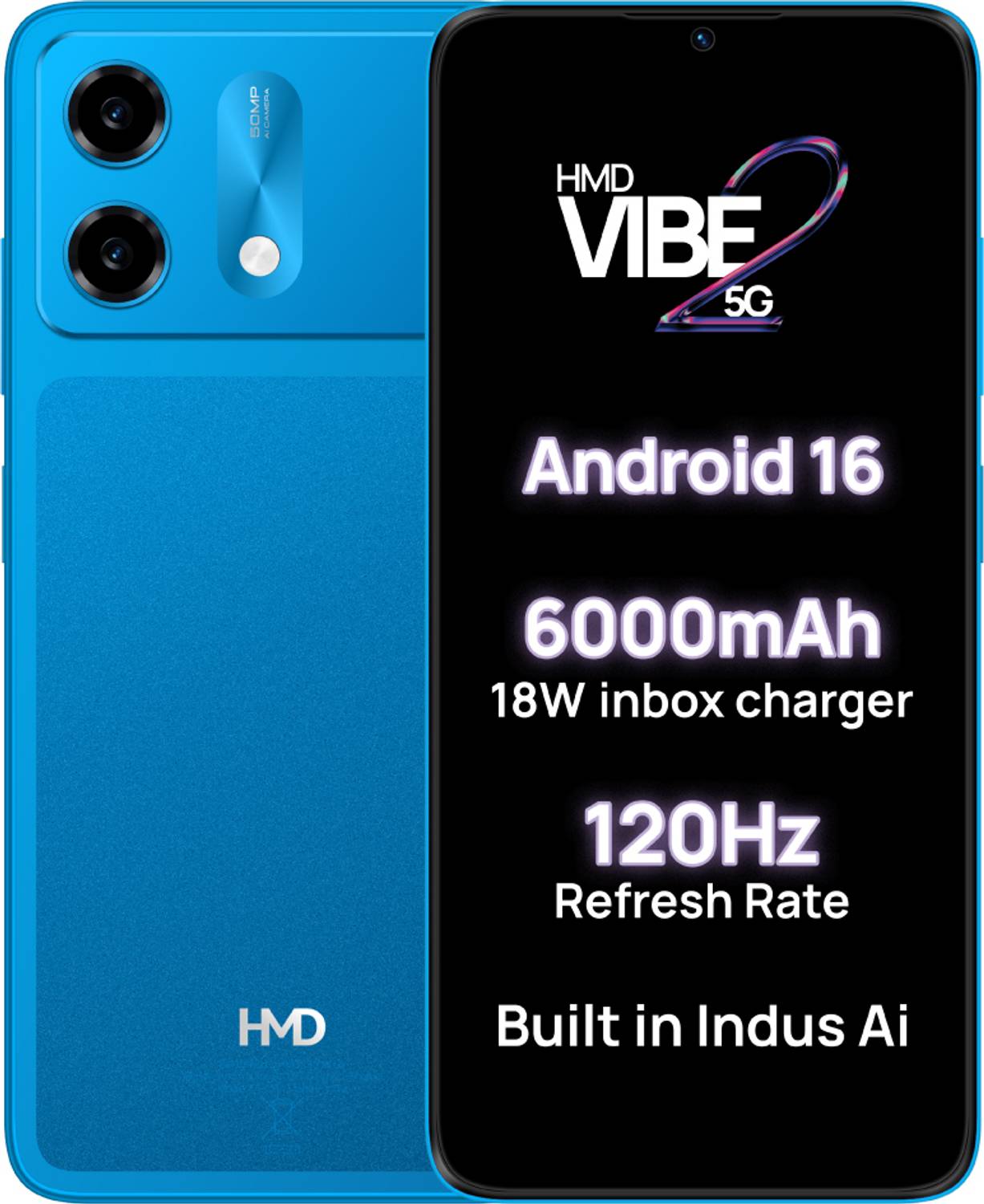 HMD Vibe2 5G (Nordic Blue, 128 GB)