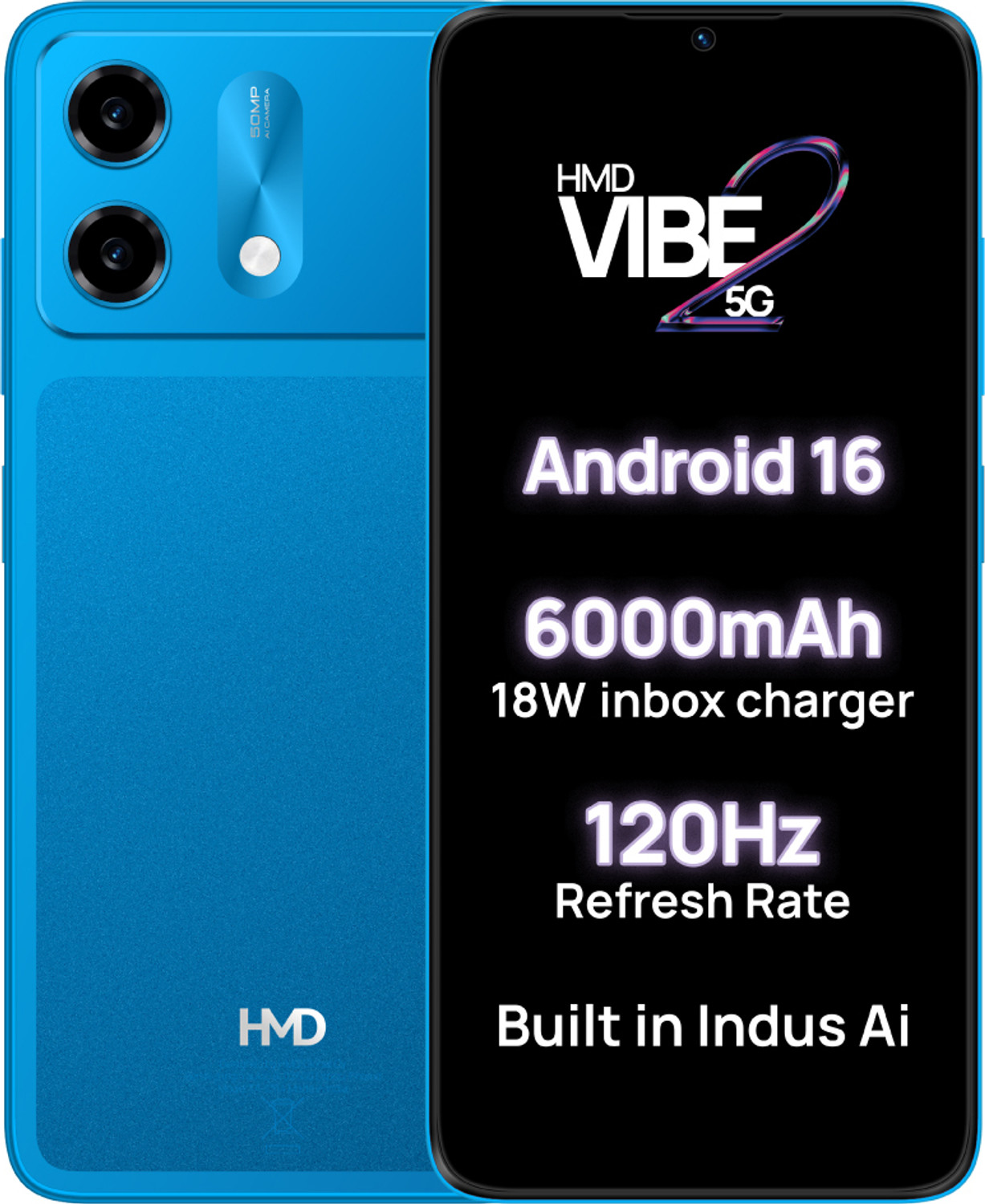 Image of HMD Vibe2 5G (Nordic Blue, 64 GB)