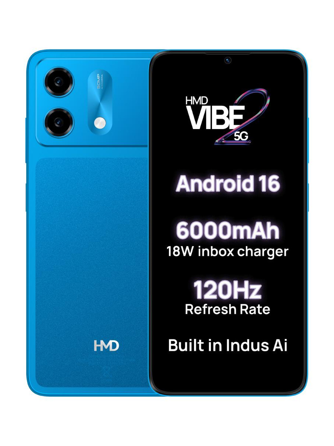 Image of HMD Vibe2 5G (Nordic Blue, 128 GB) (4 GB RAM)