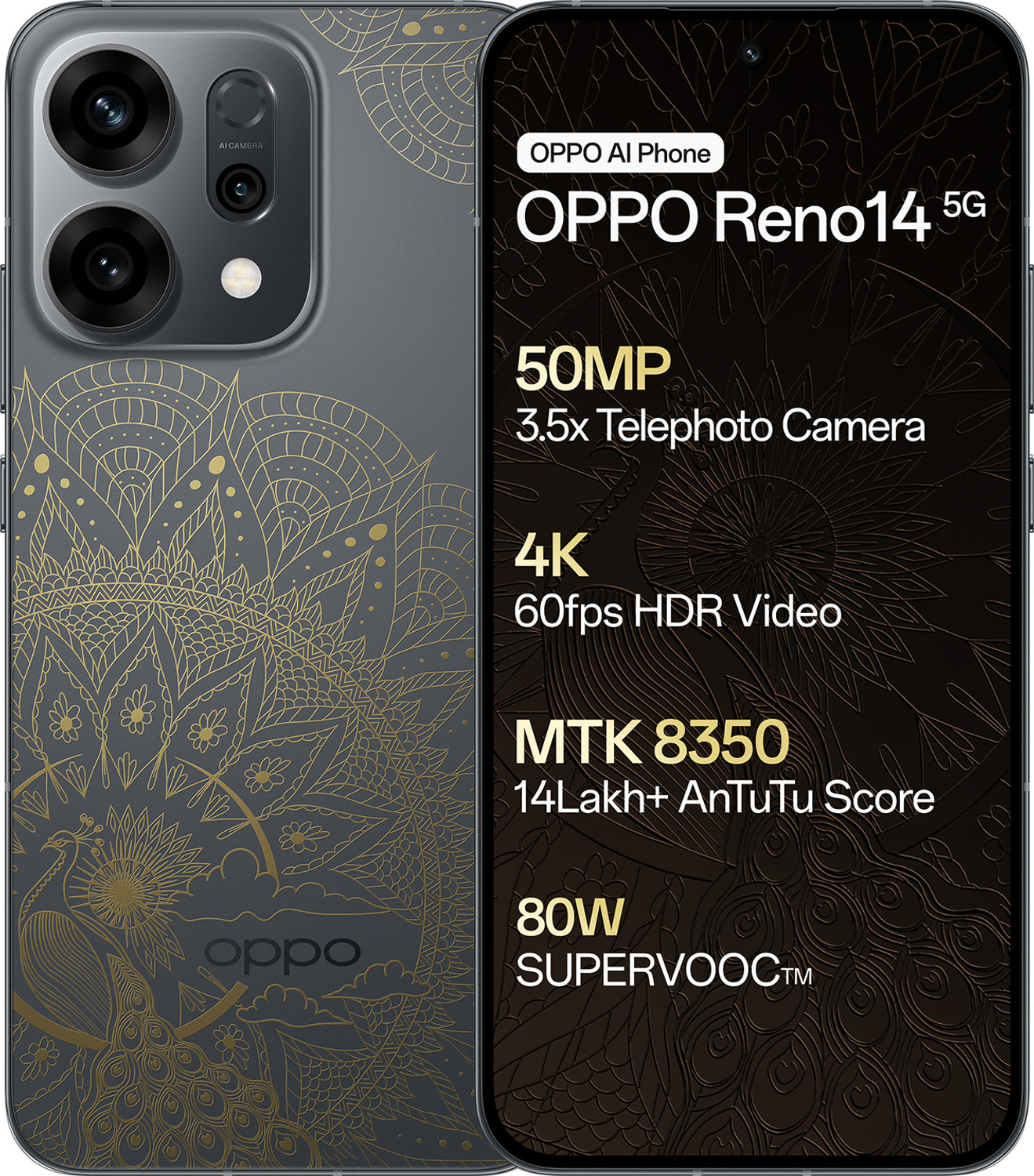 Image of OPPO Reno14 5G (Diwali Gold Edition, 256 GB)