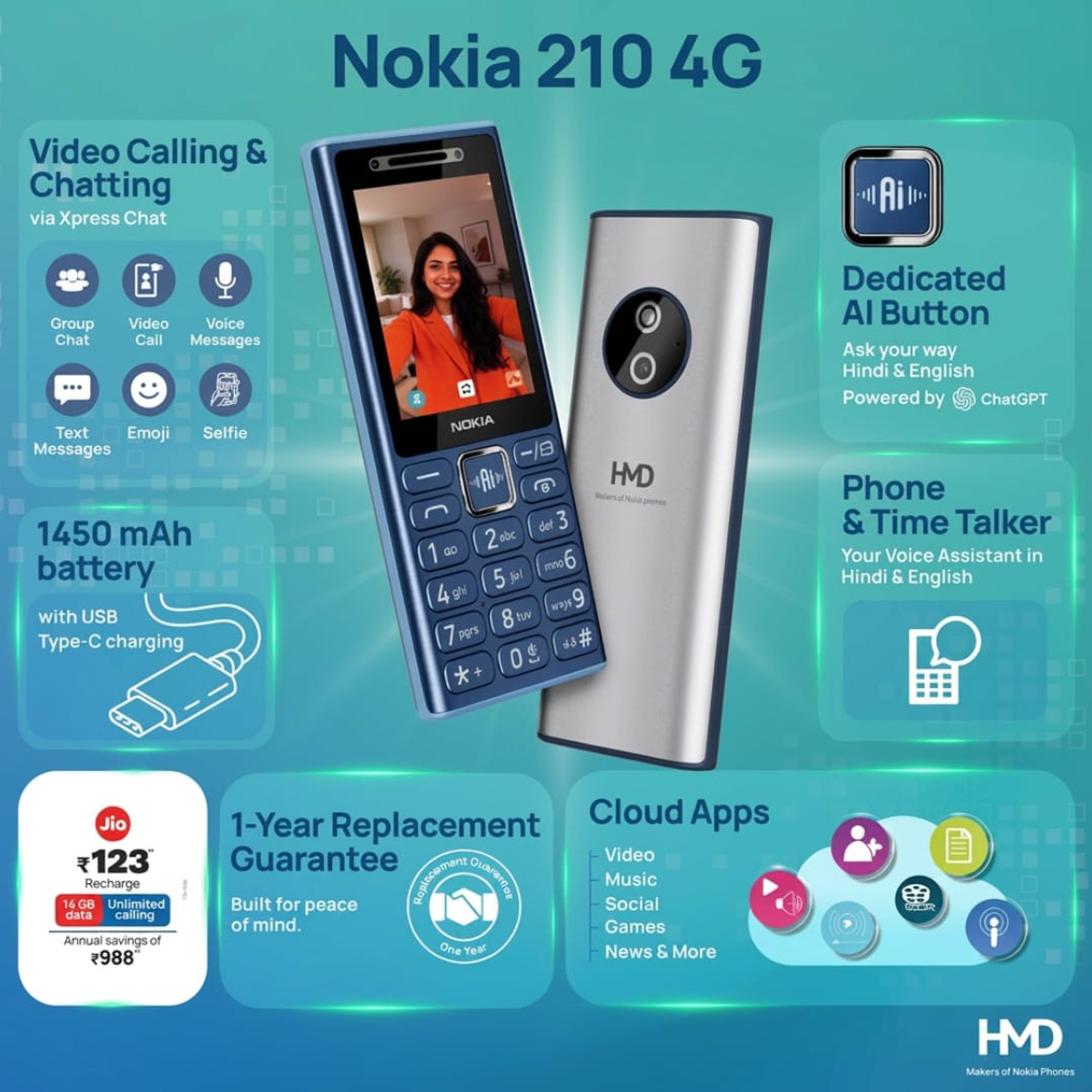 Image of Nokia 210 4G DS (Silver)