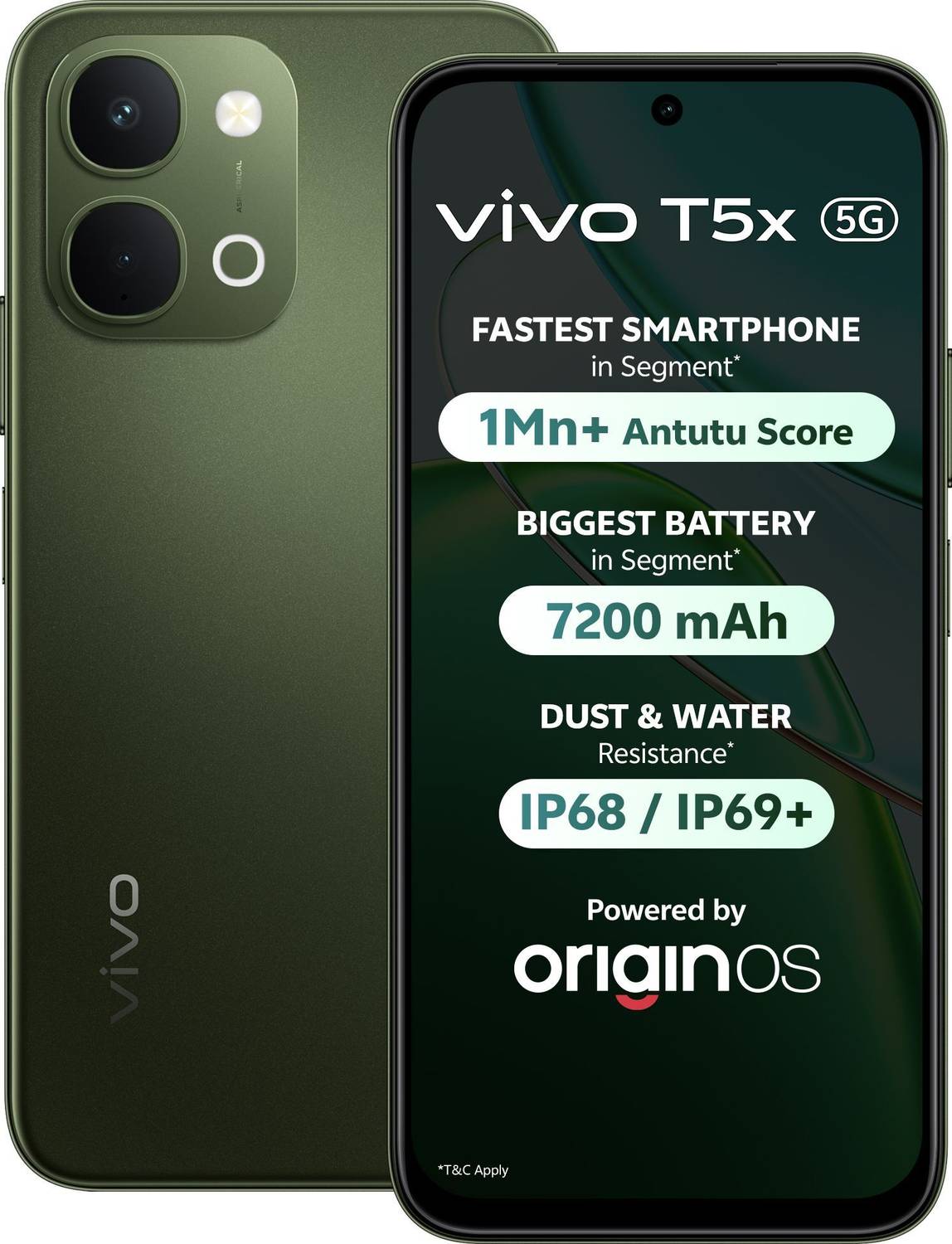 vivo T5x 5G 128GB Cosmic Green - Image 1