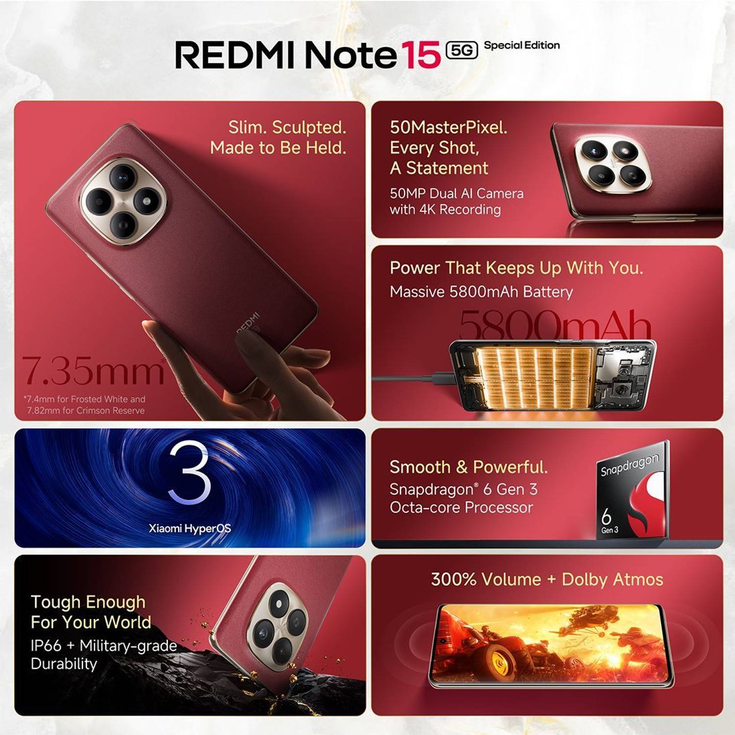 REDMI Note 15 SE 5G Snapdragon (Crimson Reserve, 128 GB) (6 GB RA... more