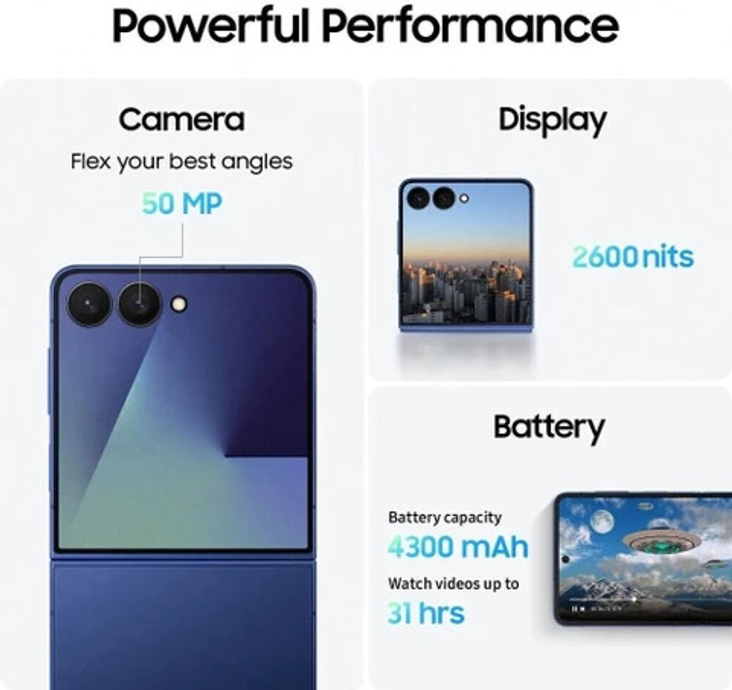 Image of Samsung Galaxy Z Flip7 5G (Blue Shadow, 256 GB)