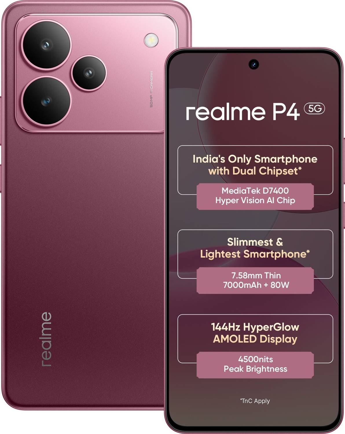 realme P4 5G 128GB Forge Red - Image 1