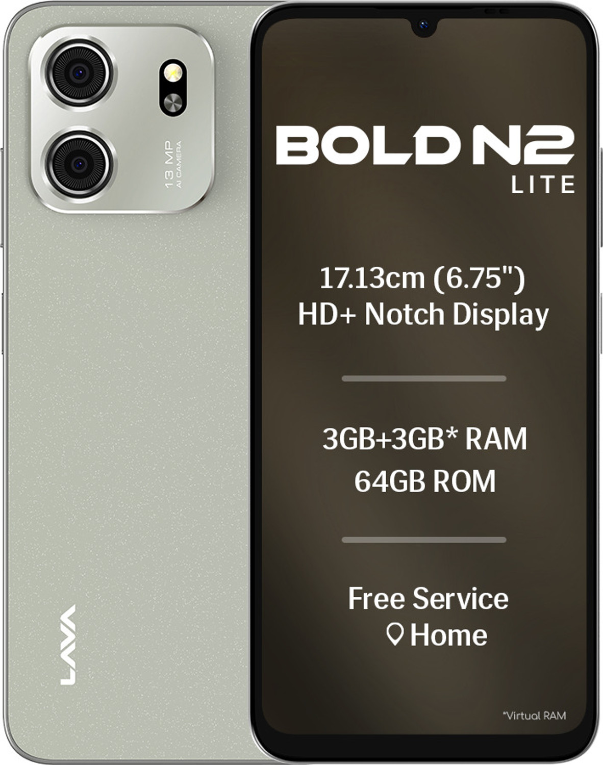 Image of LAVA Bold N2 Lite (Kolar Gold, 64 GB)