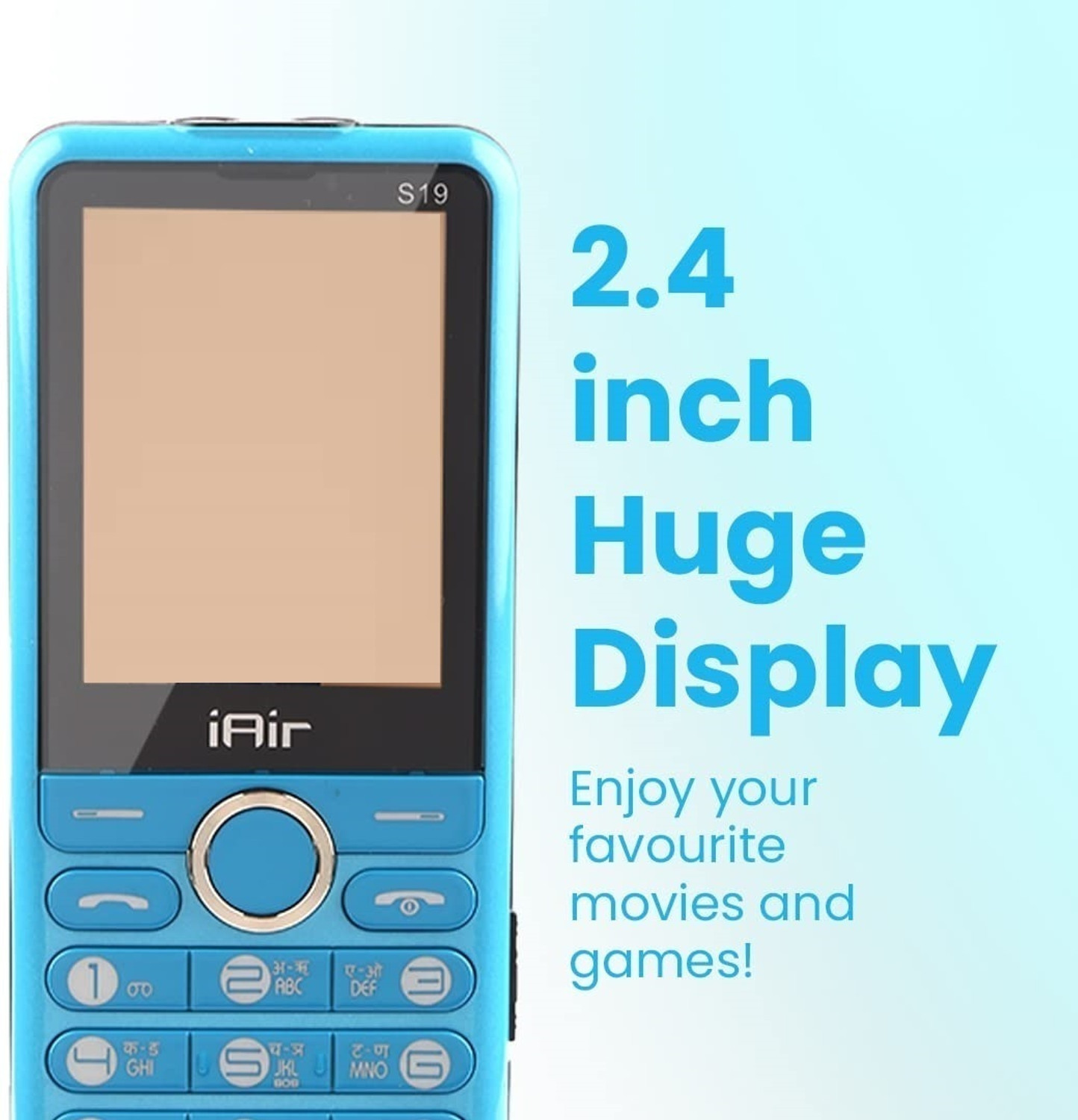Image of IAIR S19 Dual Sim Keypad Phone | 2800 mAH Battery & Big 2.4 Inch Display