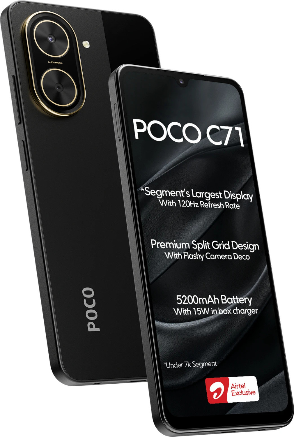 Image of POCO C71 - Locked with Airtel Prepaid (Power Black, 64 GB)