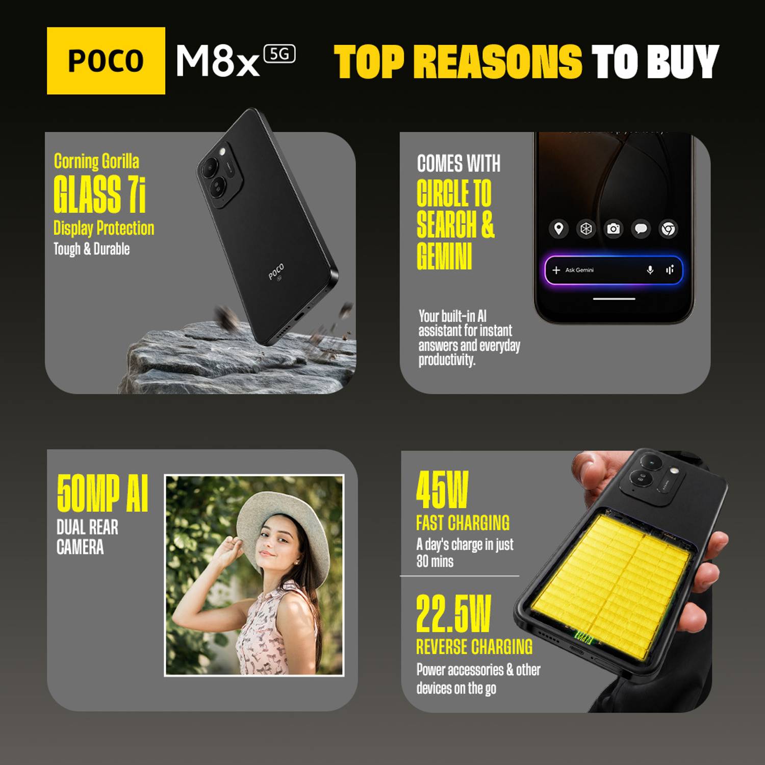 POCO M8x 5G 128GB Black - Image 3