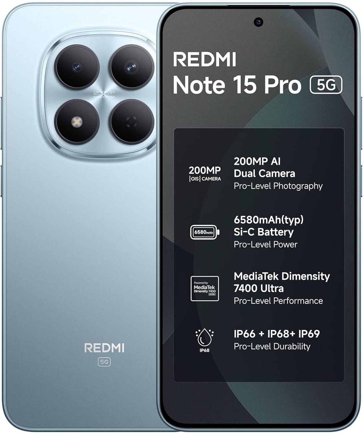 Redmi Note 15 Pro 5G 256GB Mirage Blue - Image 1