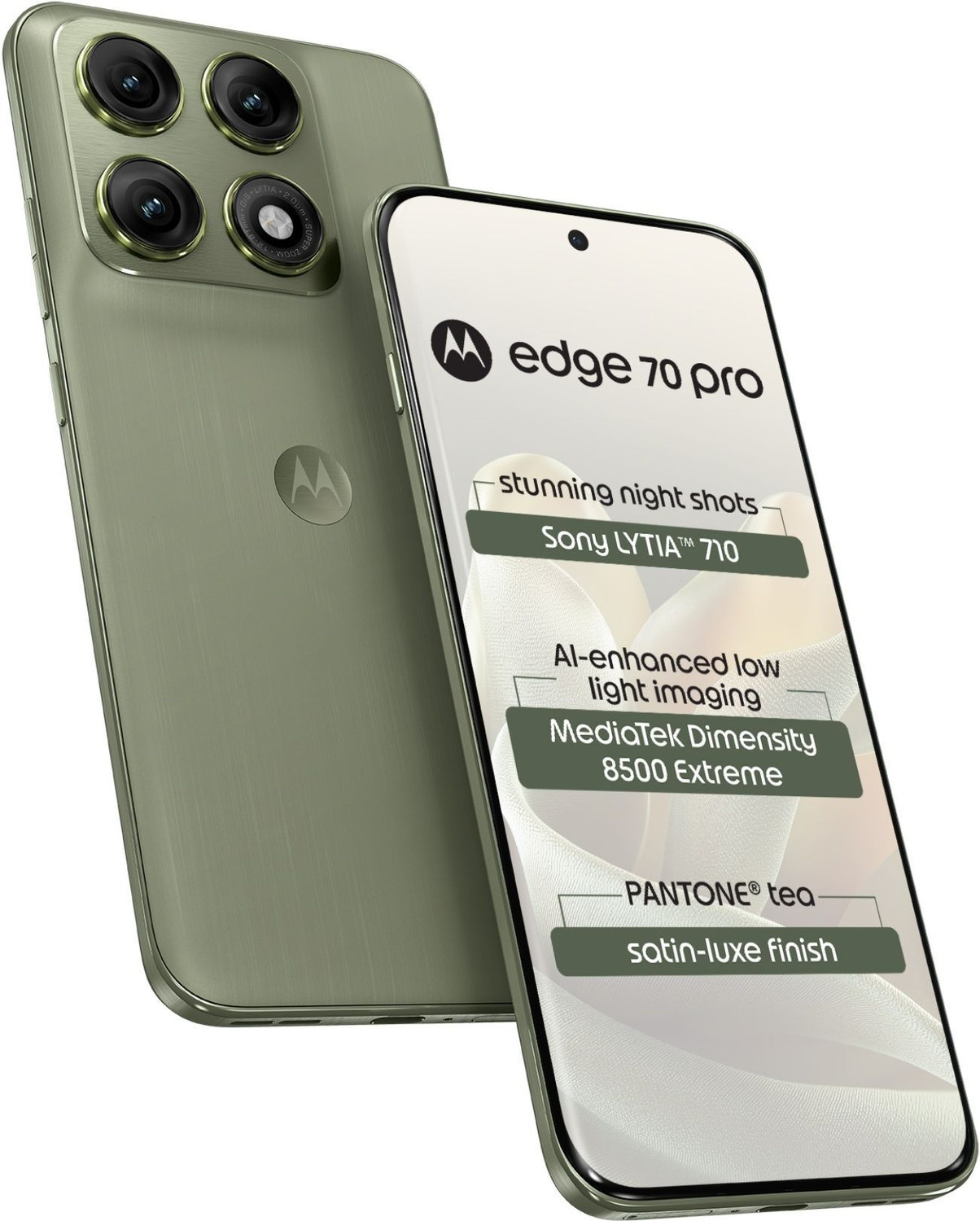 Image of MOTOROLA edge 70 pro (Satin-Luxe PANTONE Tea (Green), 256 GB)