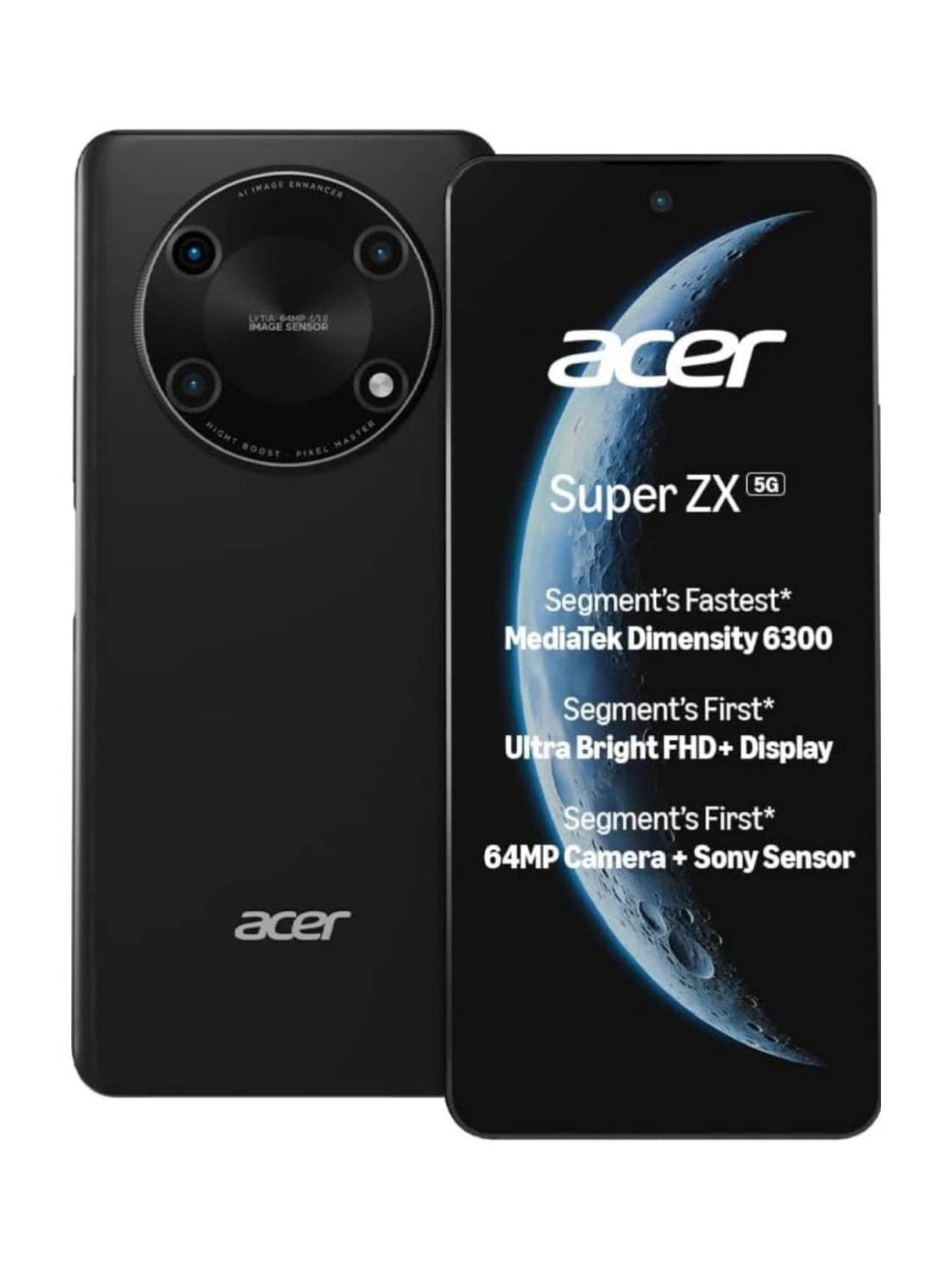 Acer Super ZX 5G (Carbon Black,, 128 GB)