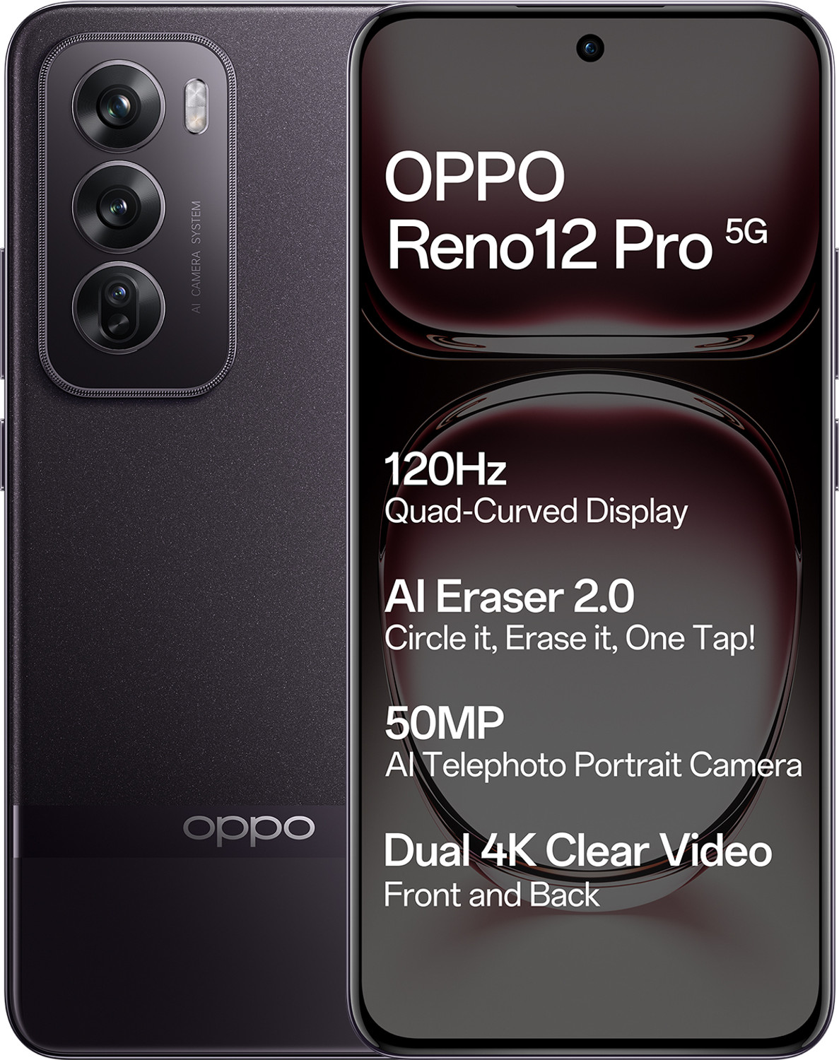 Image of OPPO Reno 12 Pro 5G (Space Brown, 256 GB)