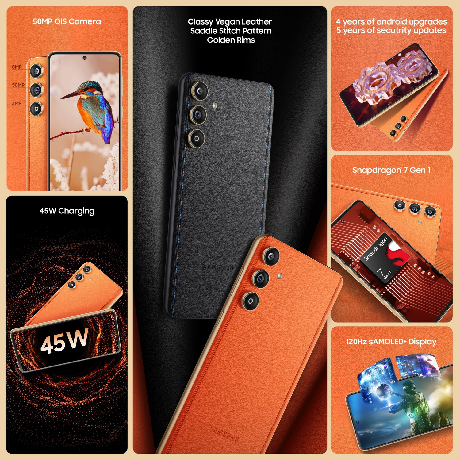 Image of Samsung Galaxy F55 5G (Raisin Black, 128 GB)