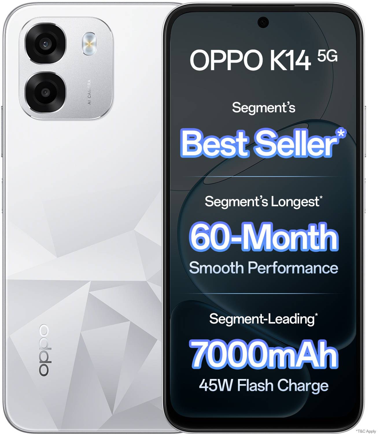 OPPO K14 5G (Prism White, 128 GB) (6 GB RAM)