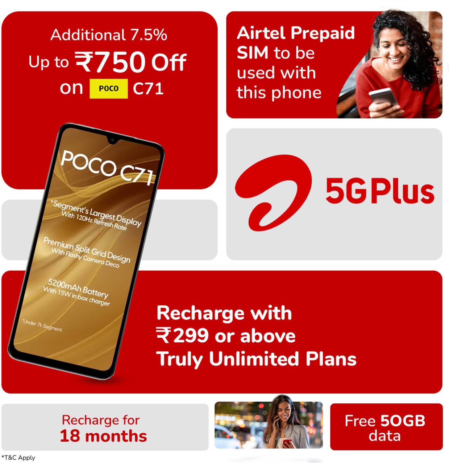 POCO C71 64GB Black Airtel Prepaid - Image 4