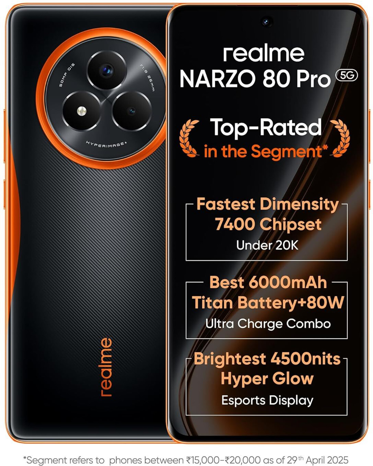 Image of realme NARZO 80 Pro 5G (Nitro Orange, 256 GB)