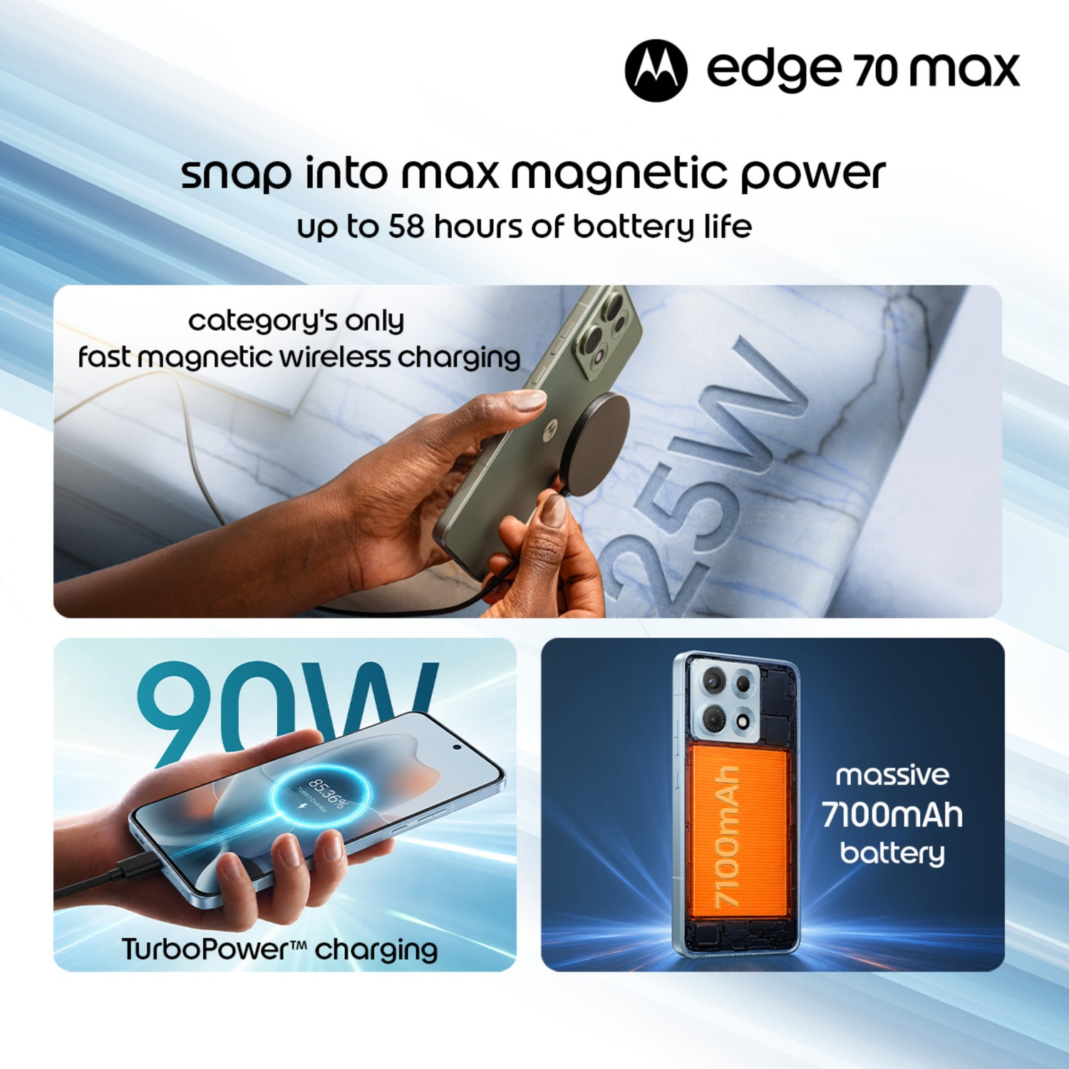 Image of MOTOROLA Edge 70 Max (PANTONE Ice Melt, 256 GB)